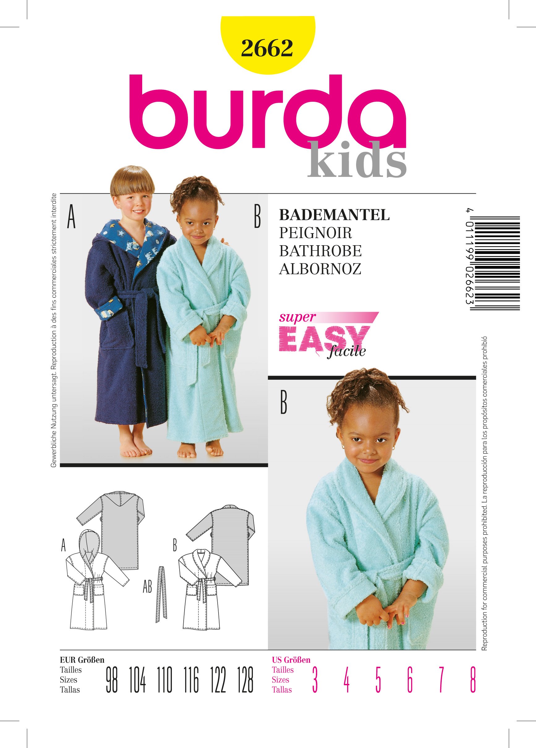 Patron Burda 2662 Peignoir