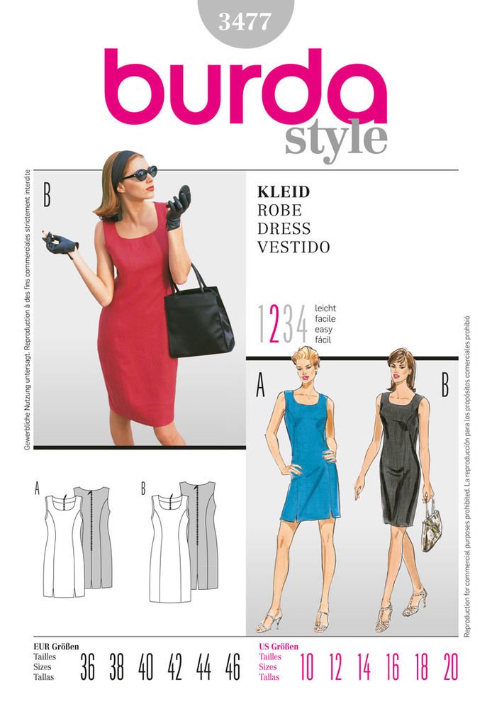 Patron Burda 3477 Robe