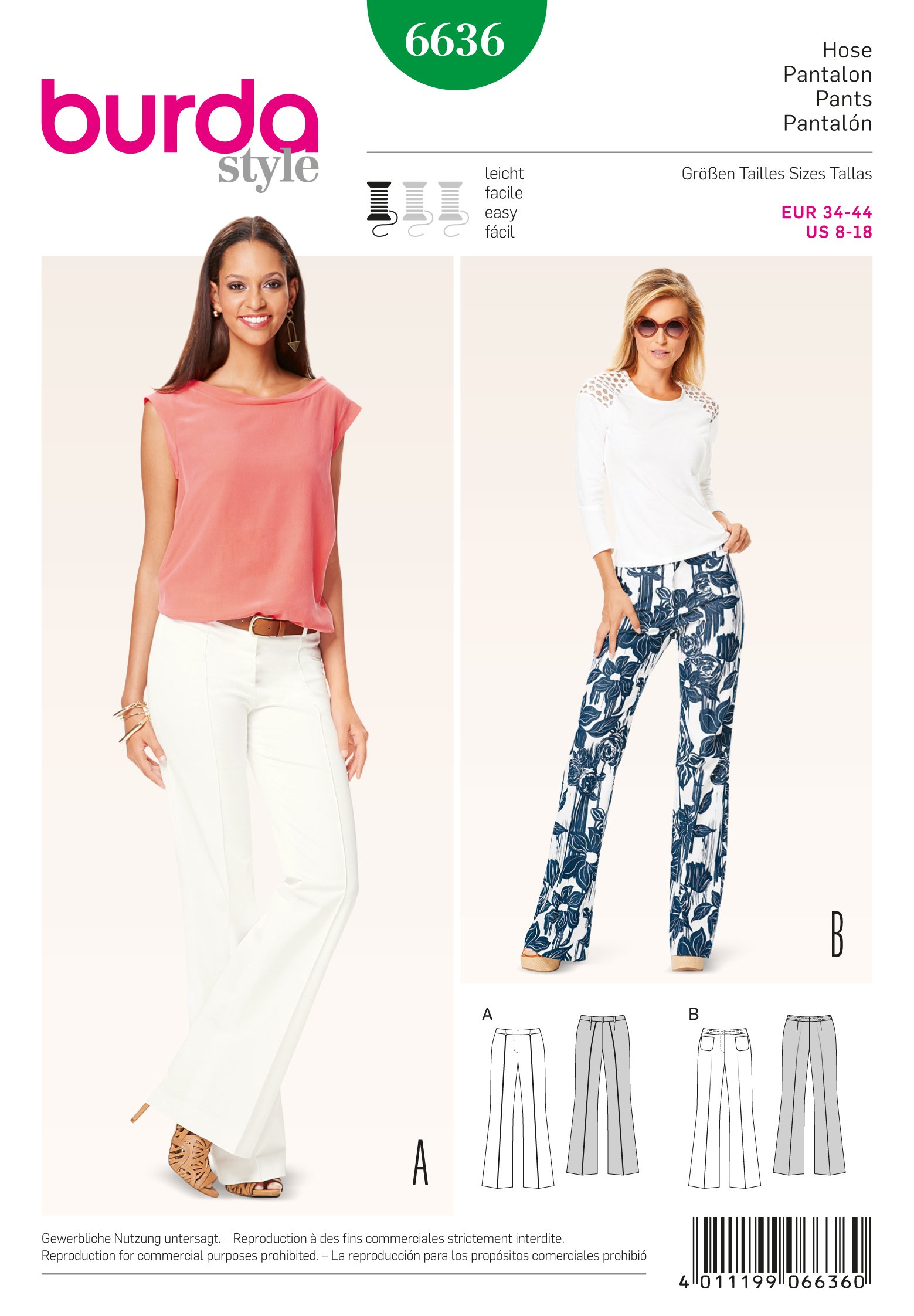 Patron Burda 6636 Pantalon