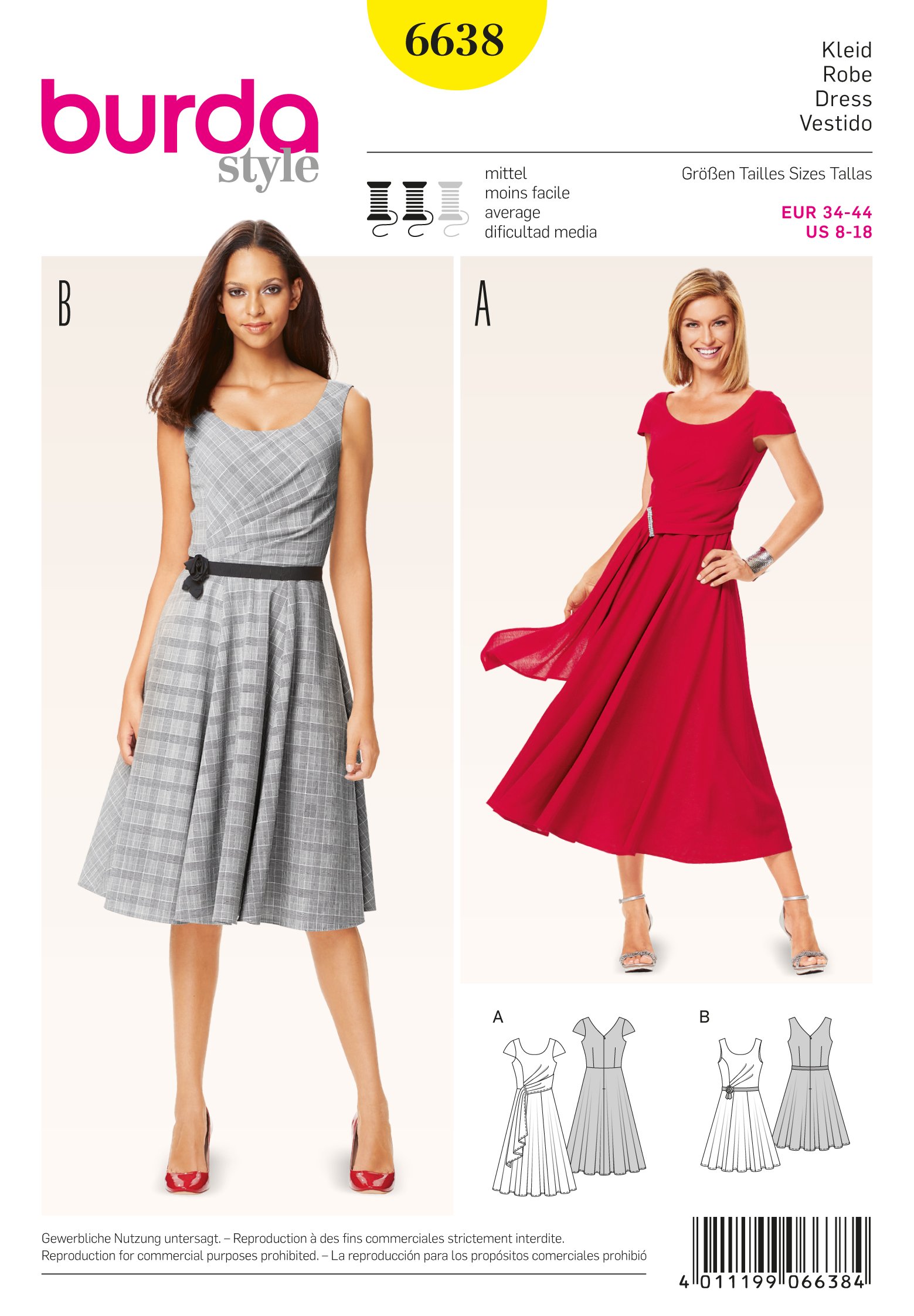 Patron Burda 6638 Robe