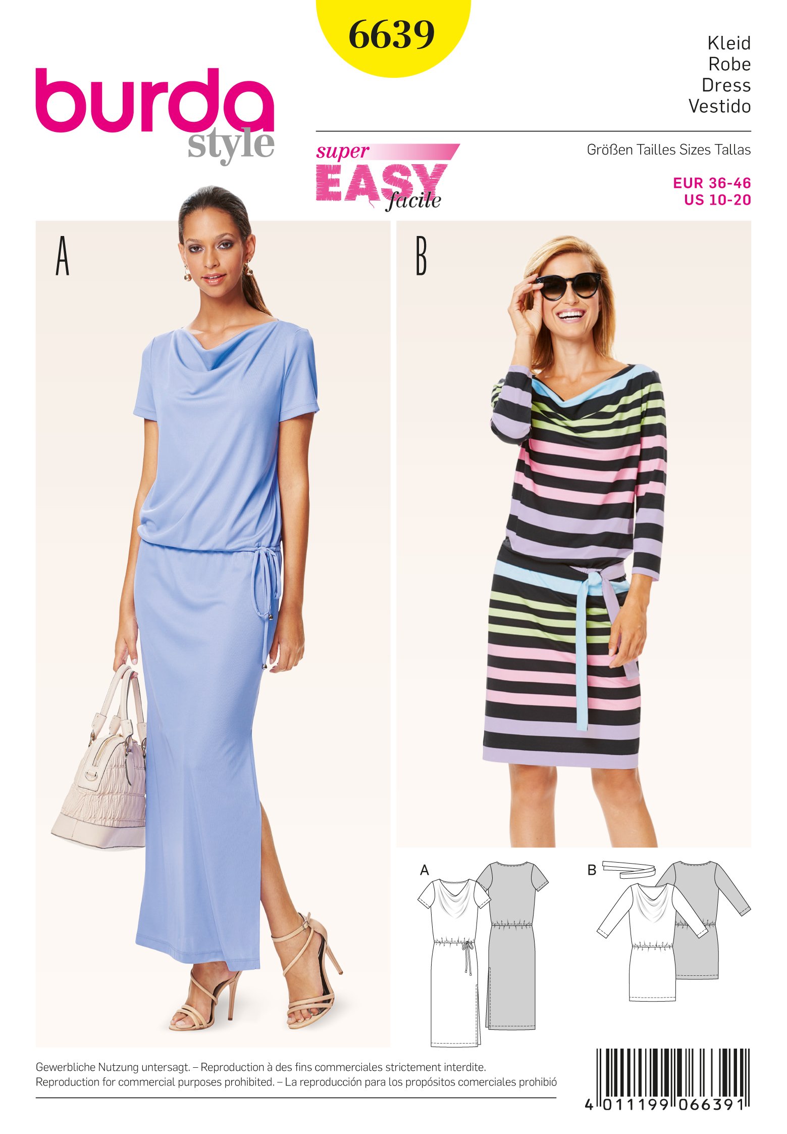 Patron Burda 6639 Robe