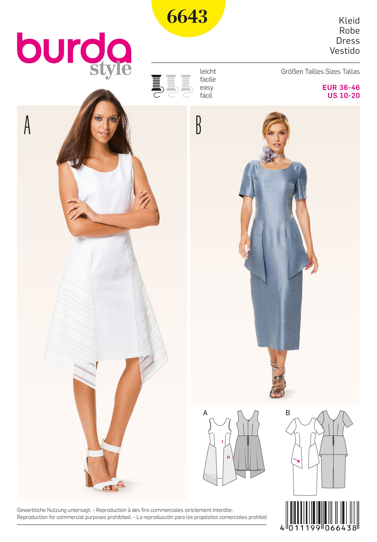 Patron Burda 6643 Robe