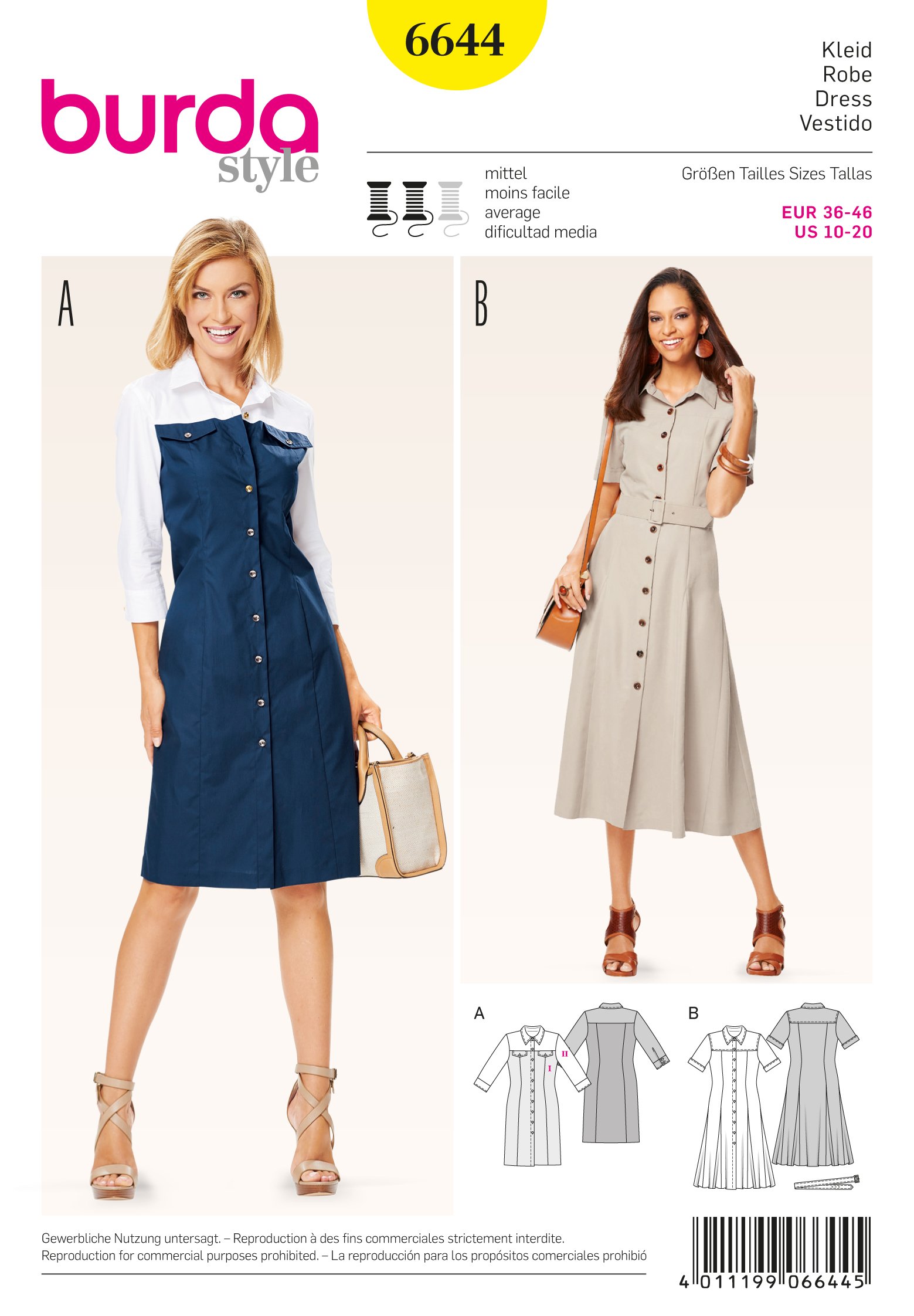 Patron Burda 6644 Robe