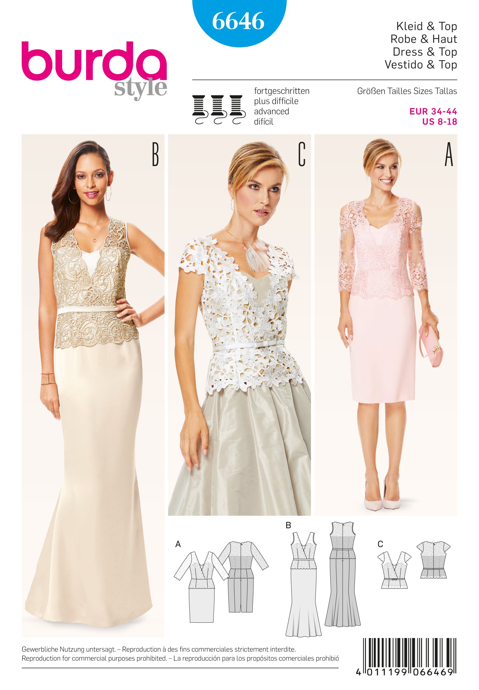 Patron Burda 6646 Robe et Haut