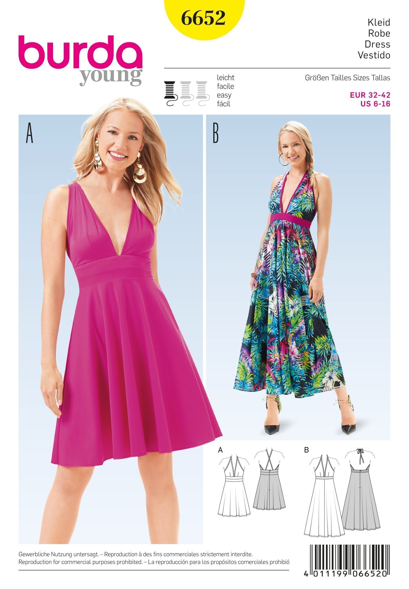 Patron Burda 6652 Robe