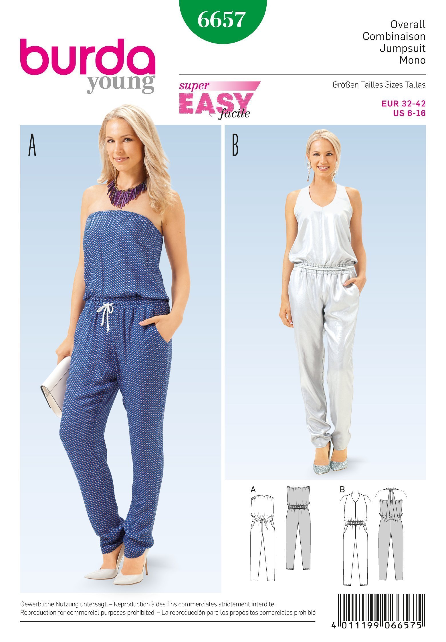 Patron Burda 6657 Combinaison