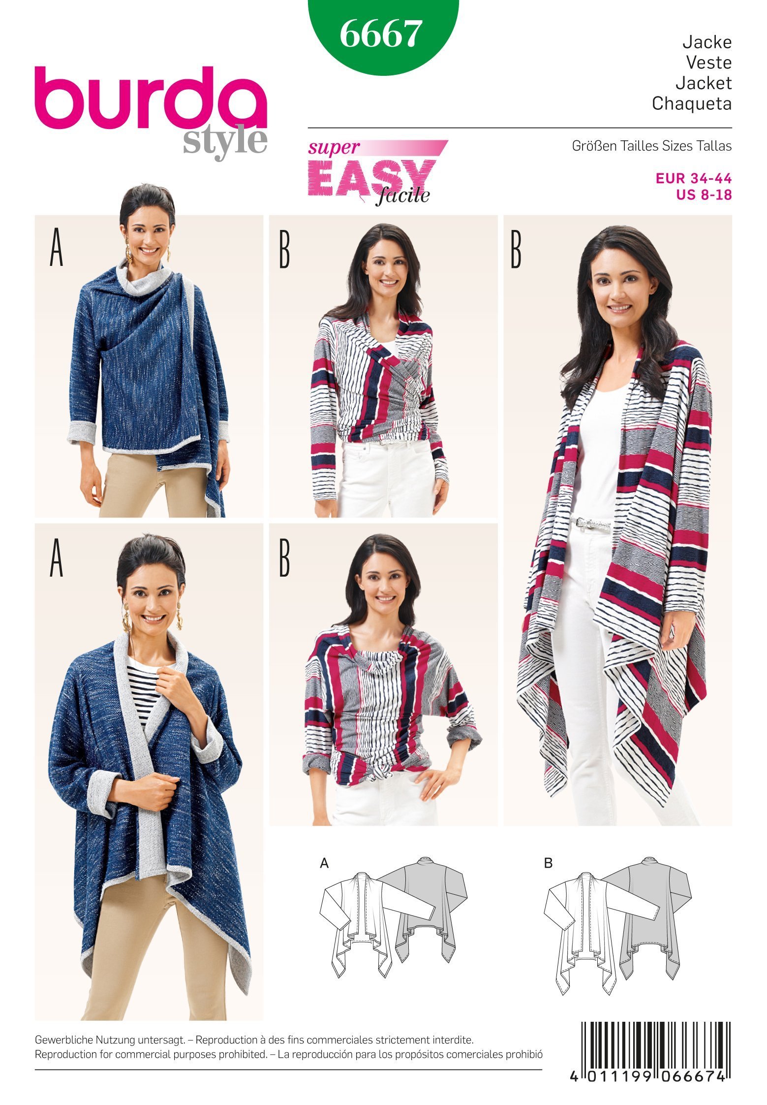 Patron Burda 6667 Veste