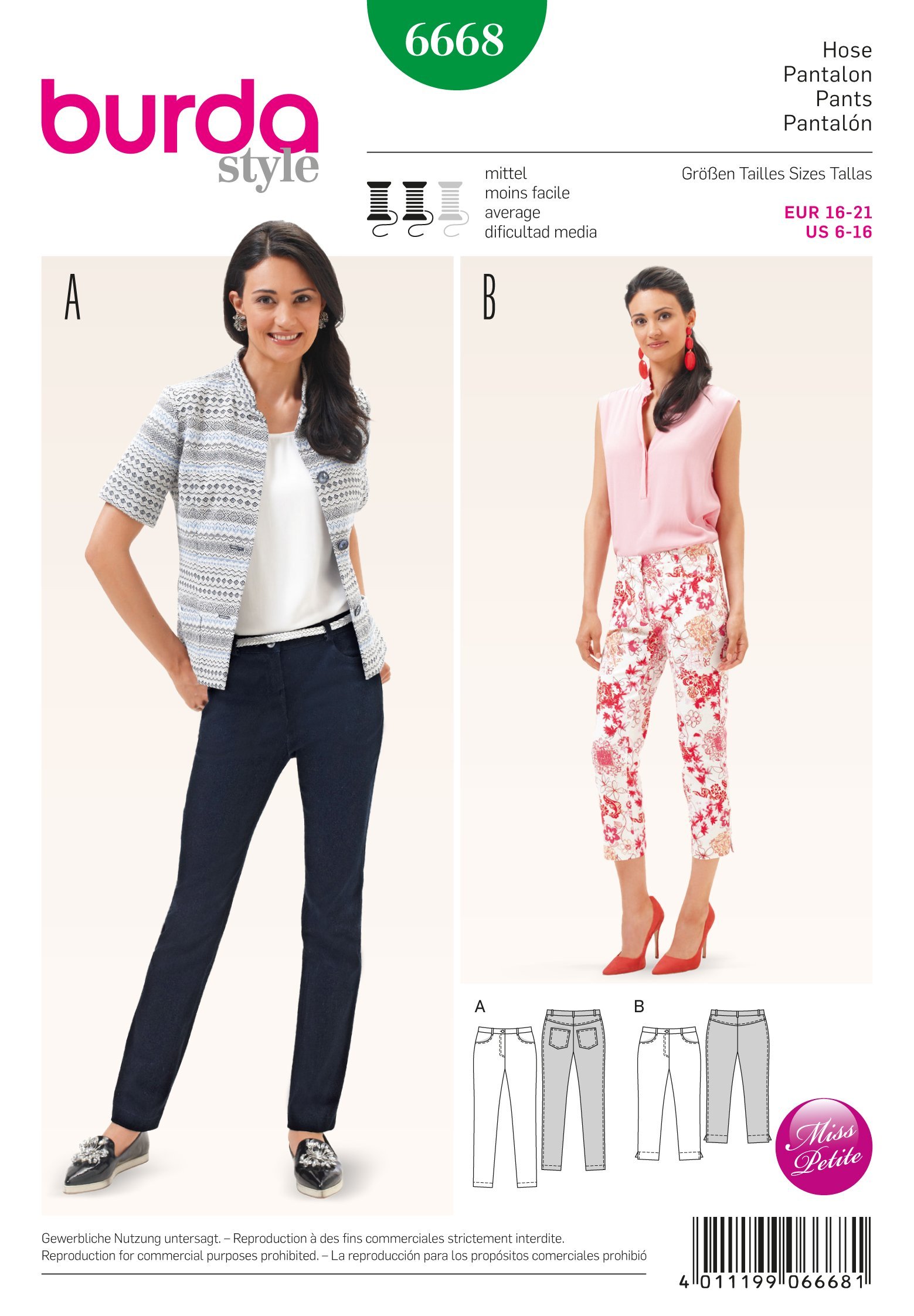 Patron Burda 6668 Pantalon