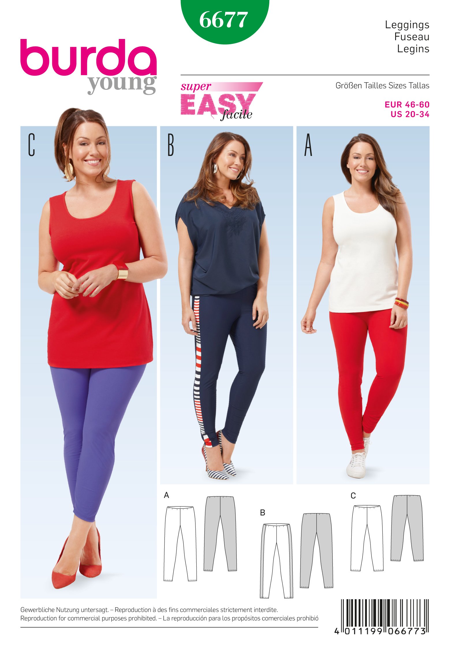 Patron Burda 6677 Legging