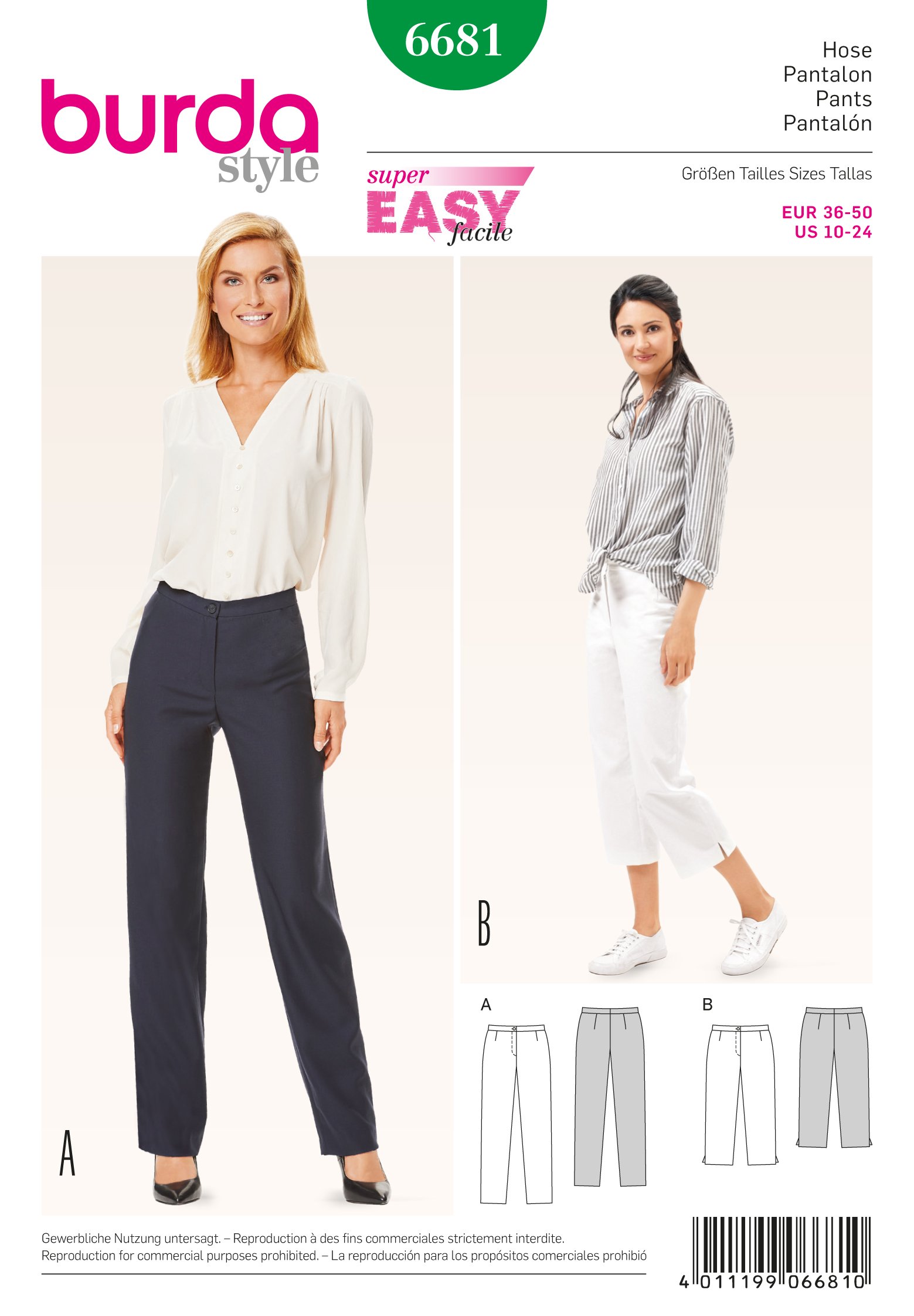 Patron Burda 6681 Pantalon