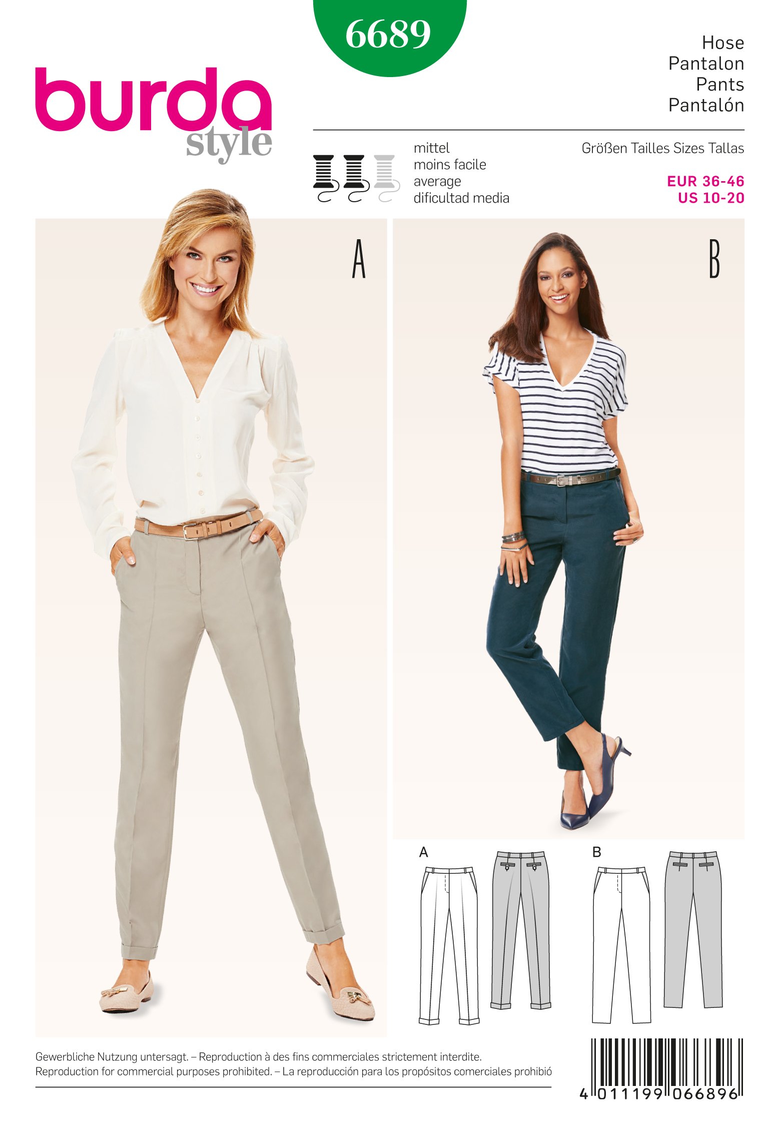 Patron Burda 6689 Pantalon