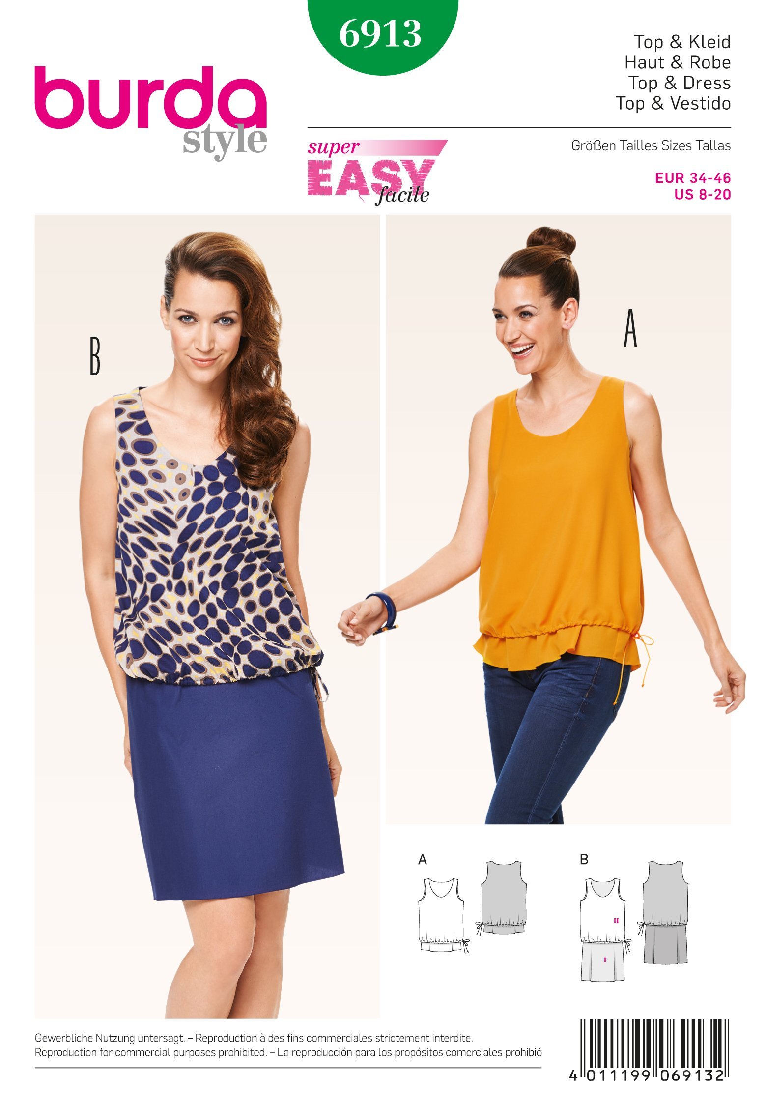 Patron Burda 6913 Haut et robe