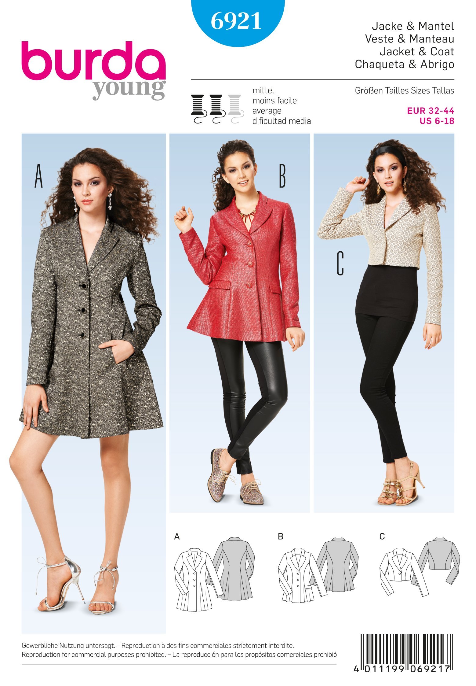 Patron Burda 6921 Veste et manteau