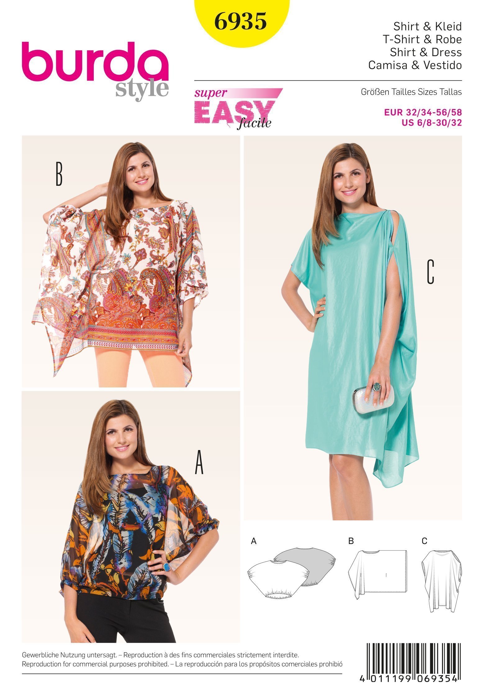 Patron Burda 6935 T-shirt et robe