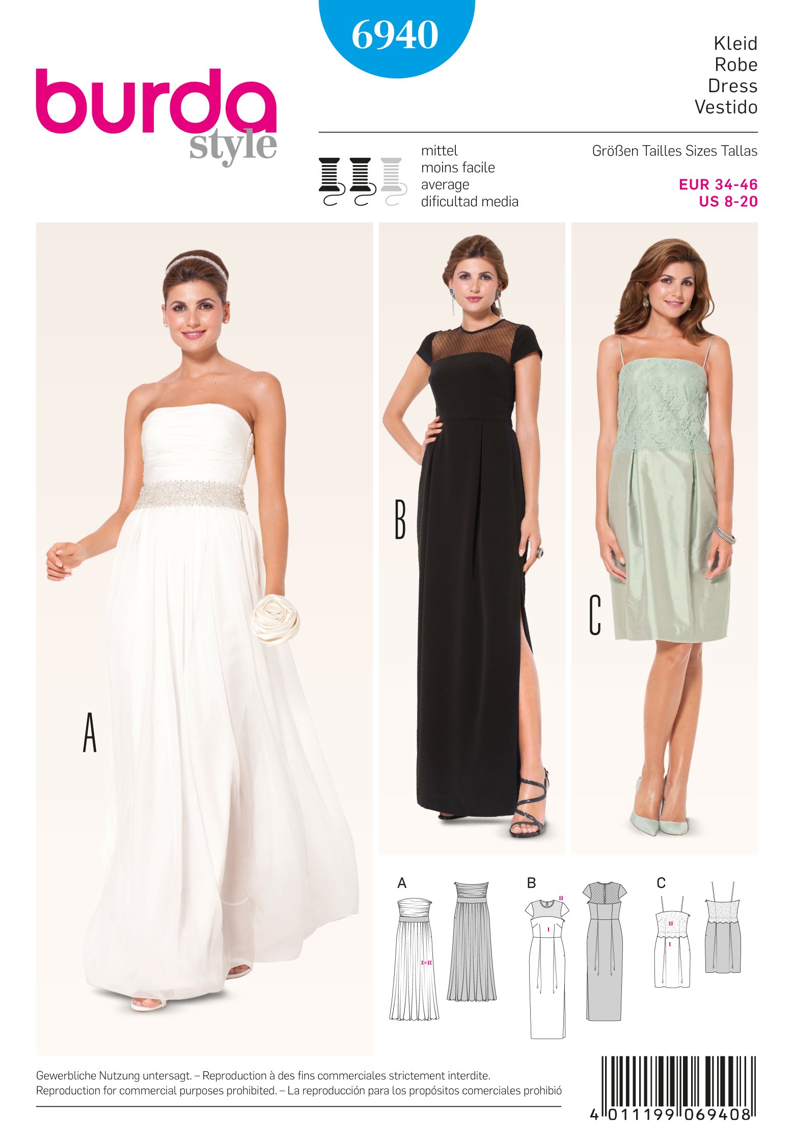 Patron Burda 6940 Robe