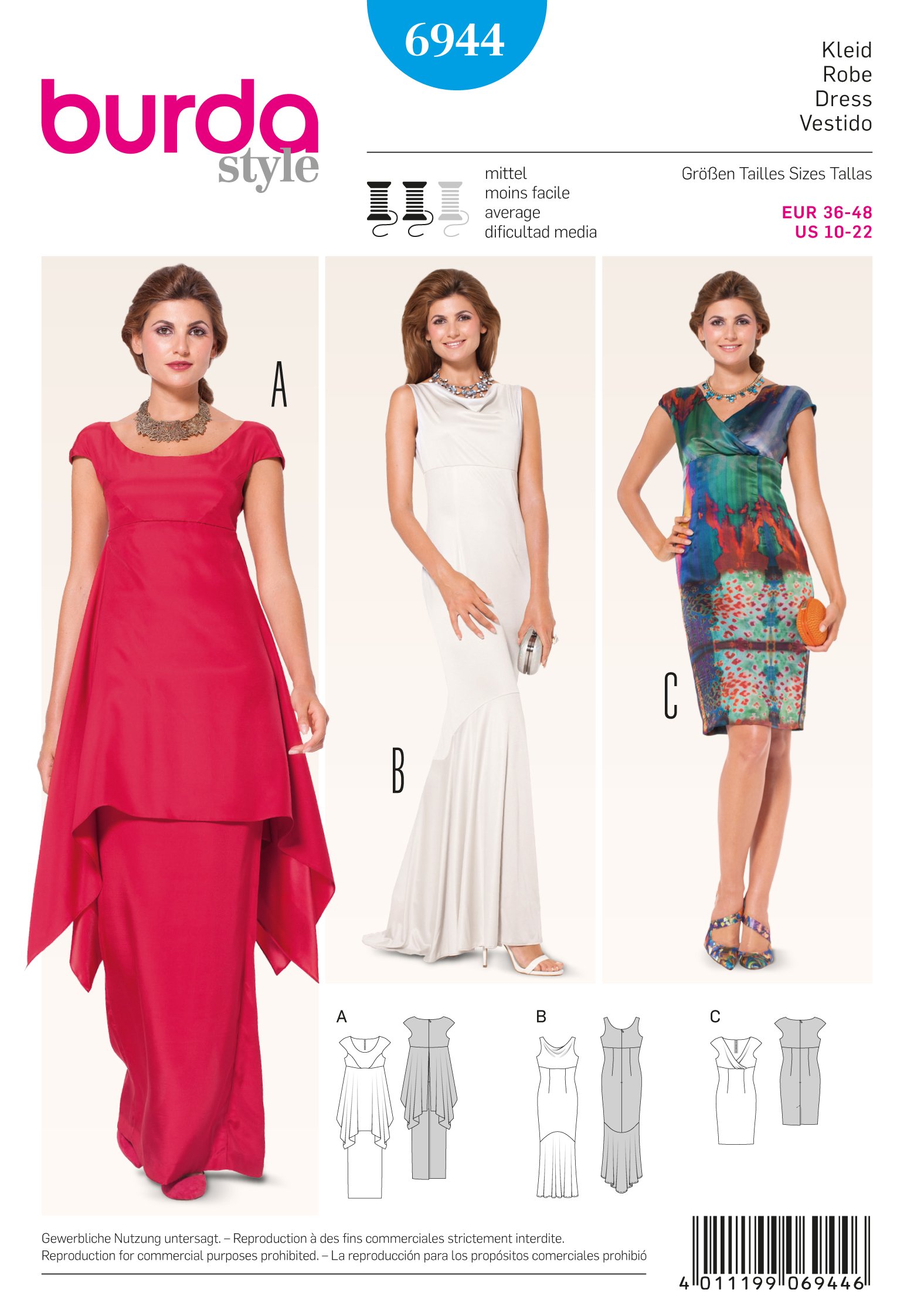 Patron Burda 6944 Robe