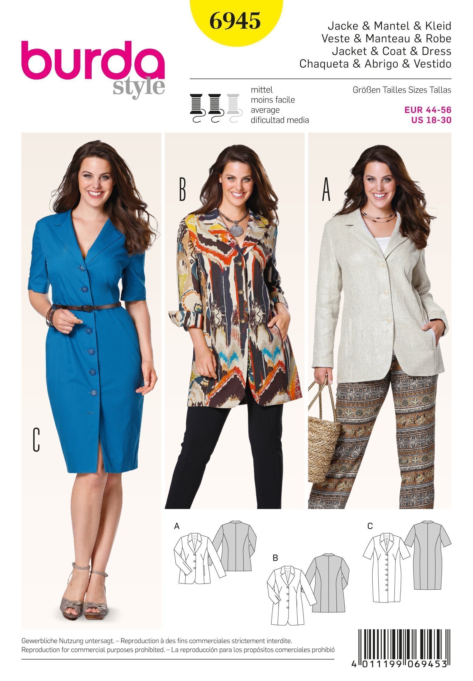 Patron Burda 6945 Veste et manteau