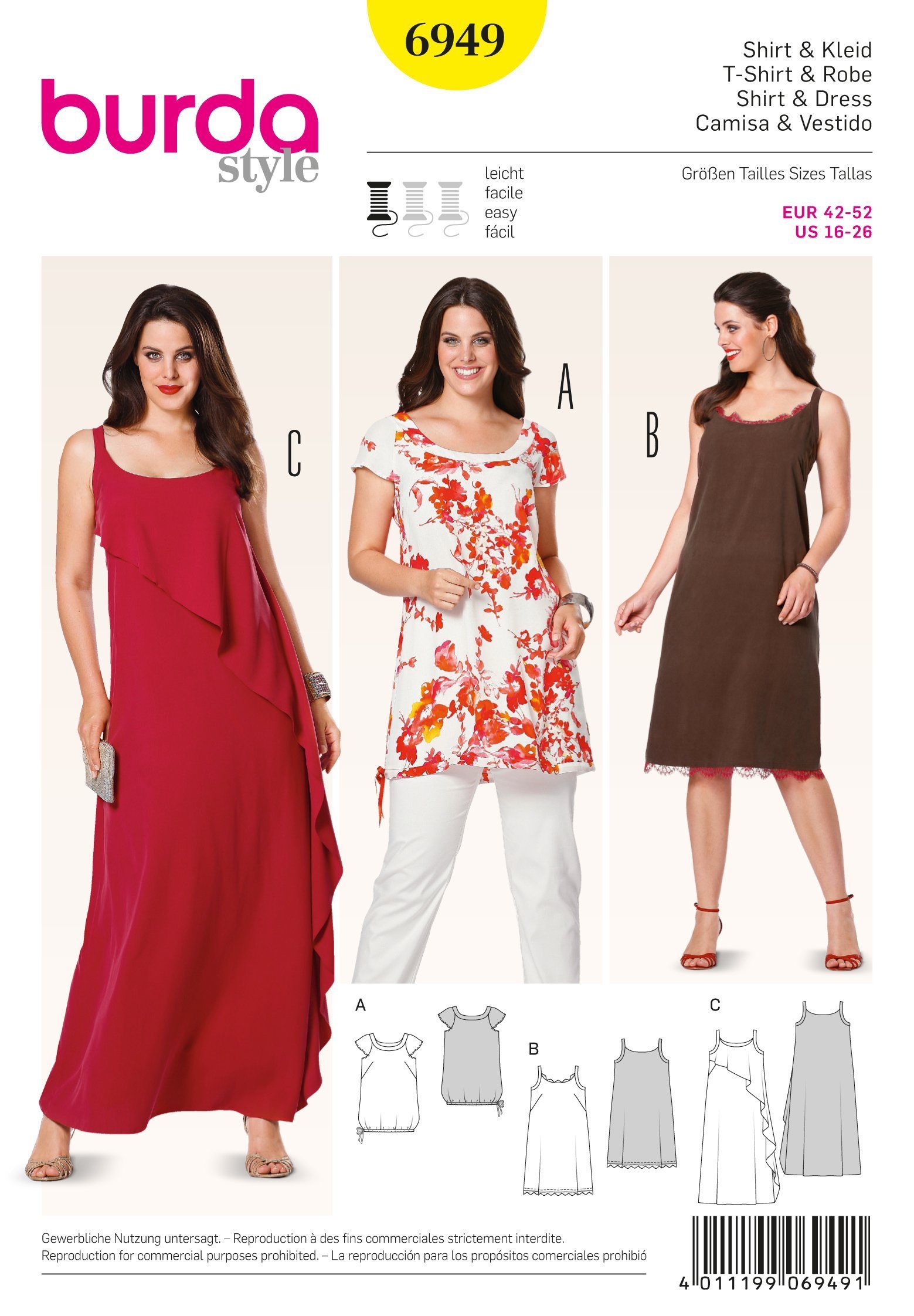 Patron Burda 6949 T-shirt et robe