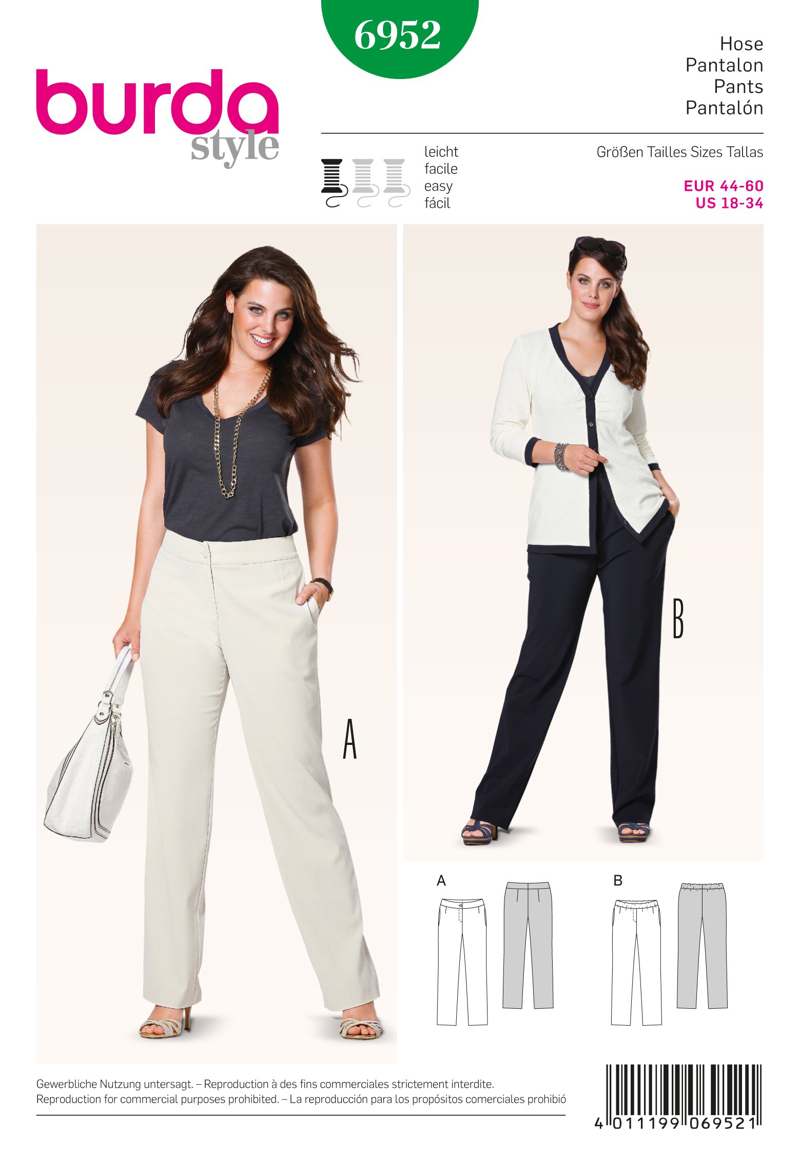 Patron Burda 6952 Pantalon