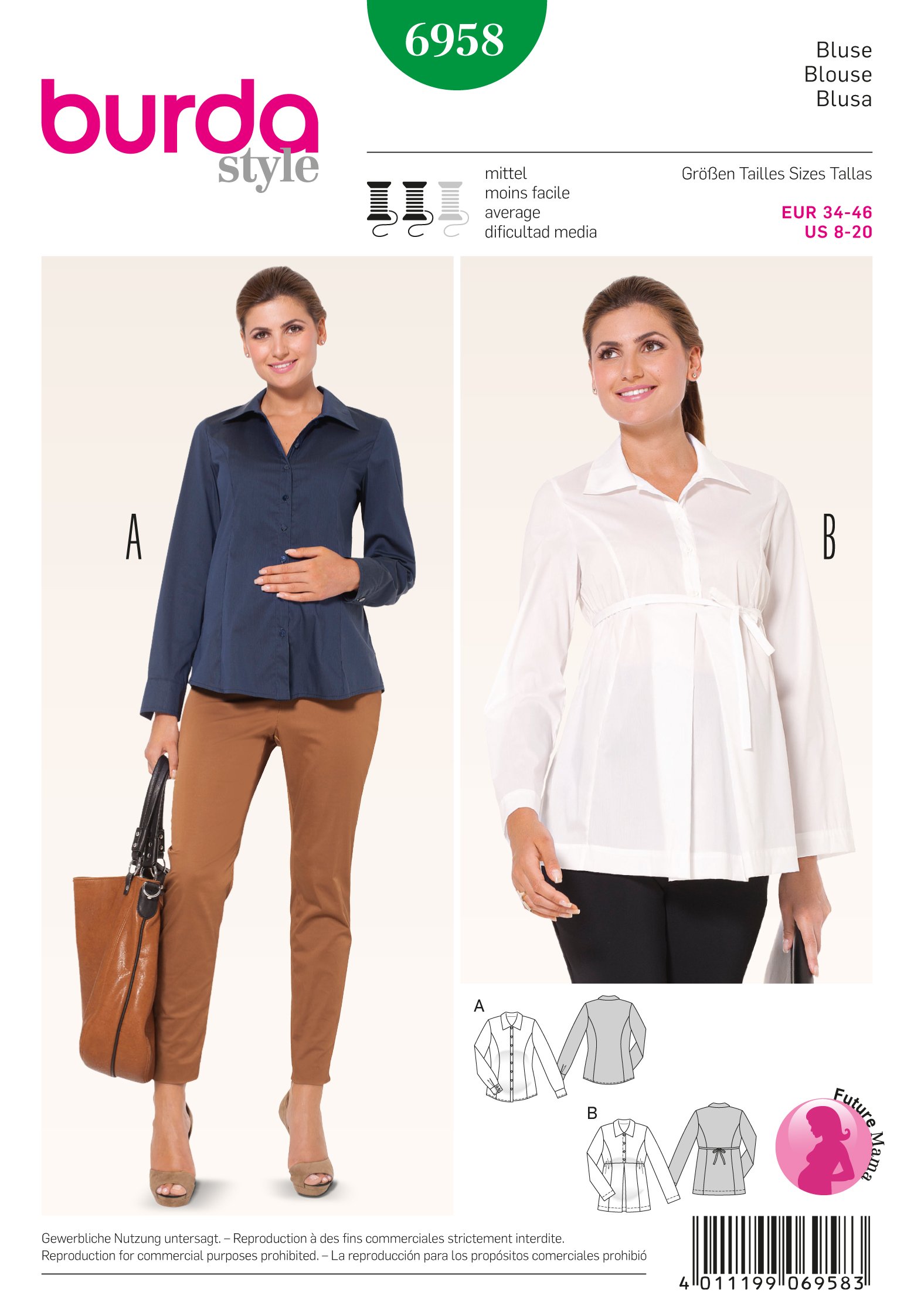 Patron Burda 6958 Blouse