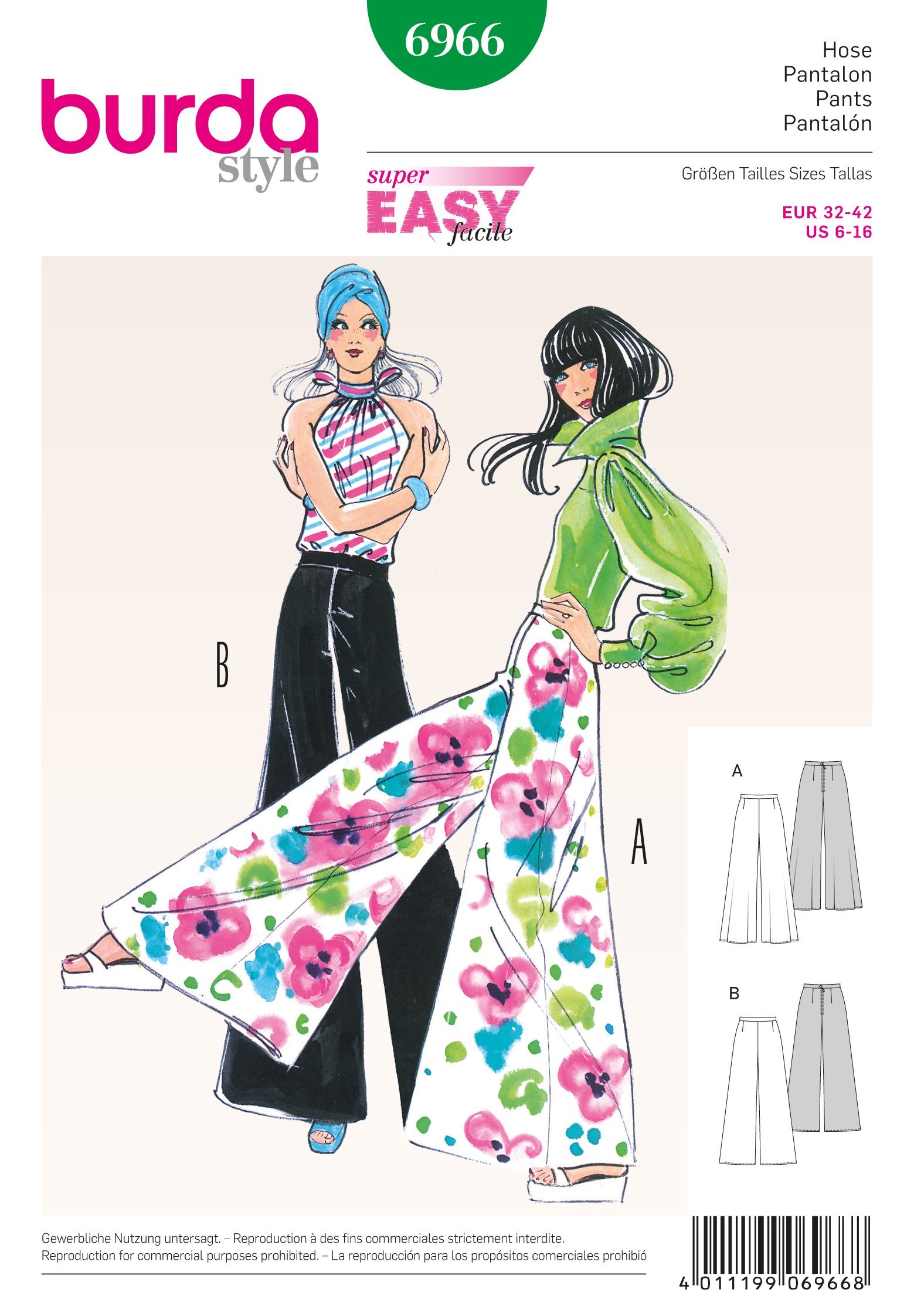 Patron Burda 6966 Pantalon