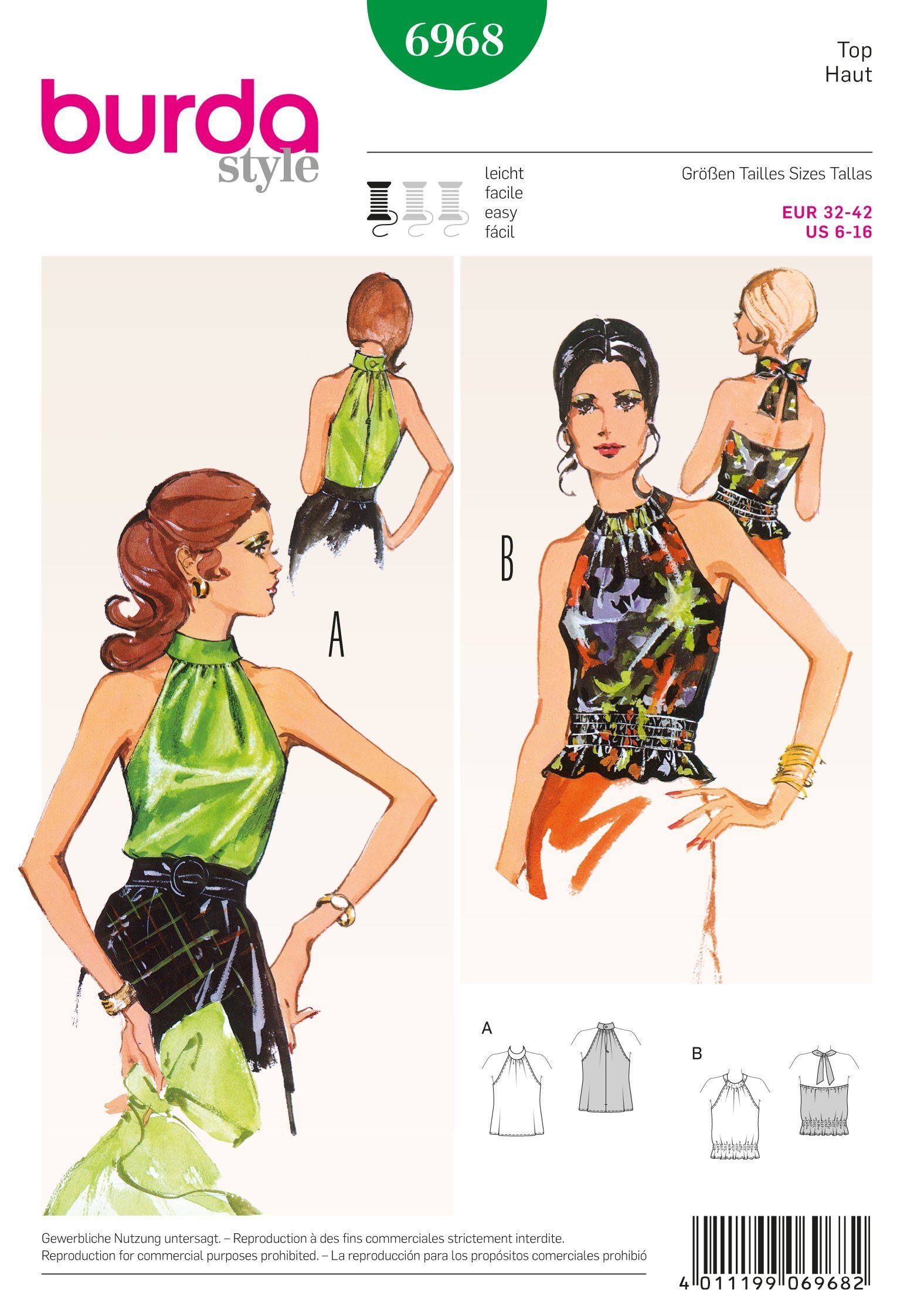 Patron Burda 6968 Haut