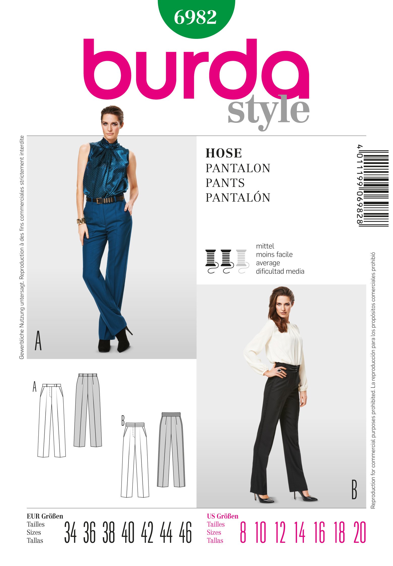 Patron Burda 6982 Pantalon