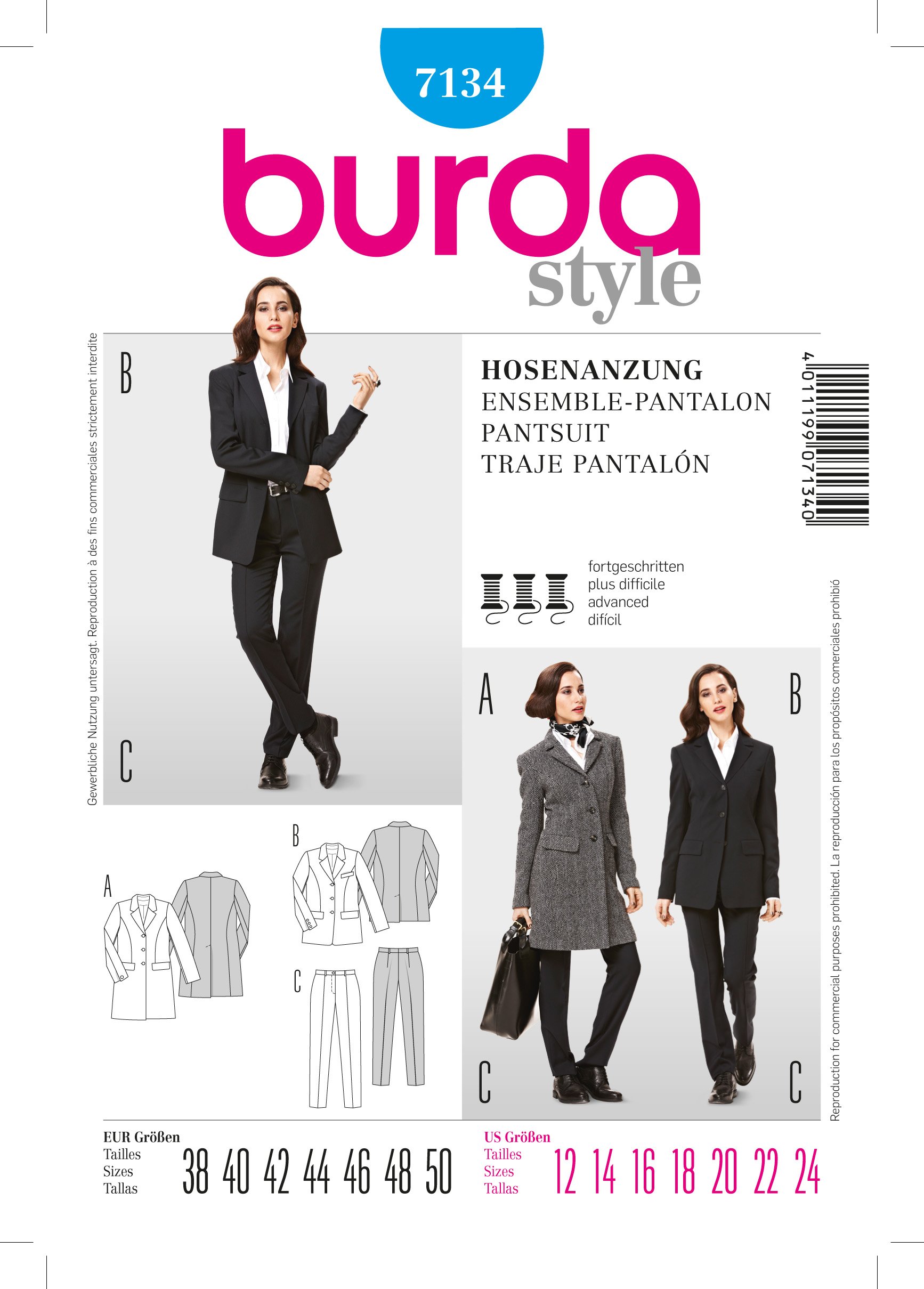 Patron Burda 7134 Veste et Pantalon