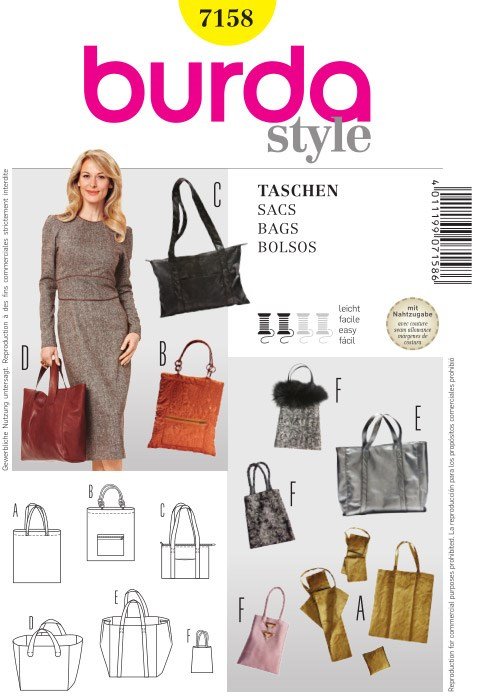 Patron Burda 7158 Sacs