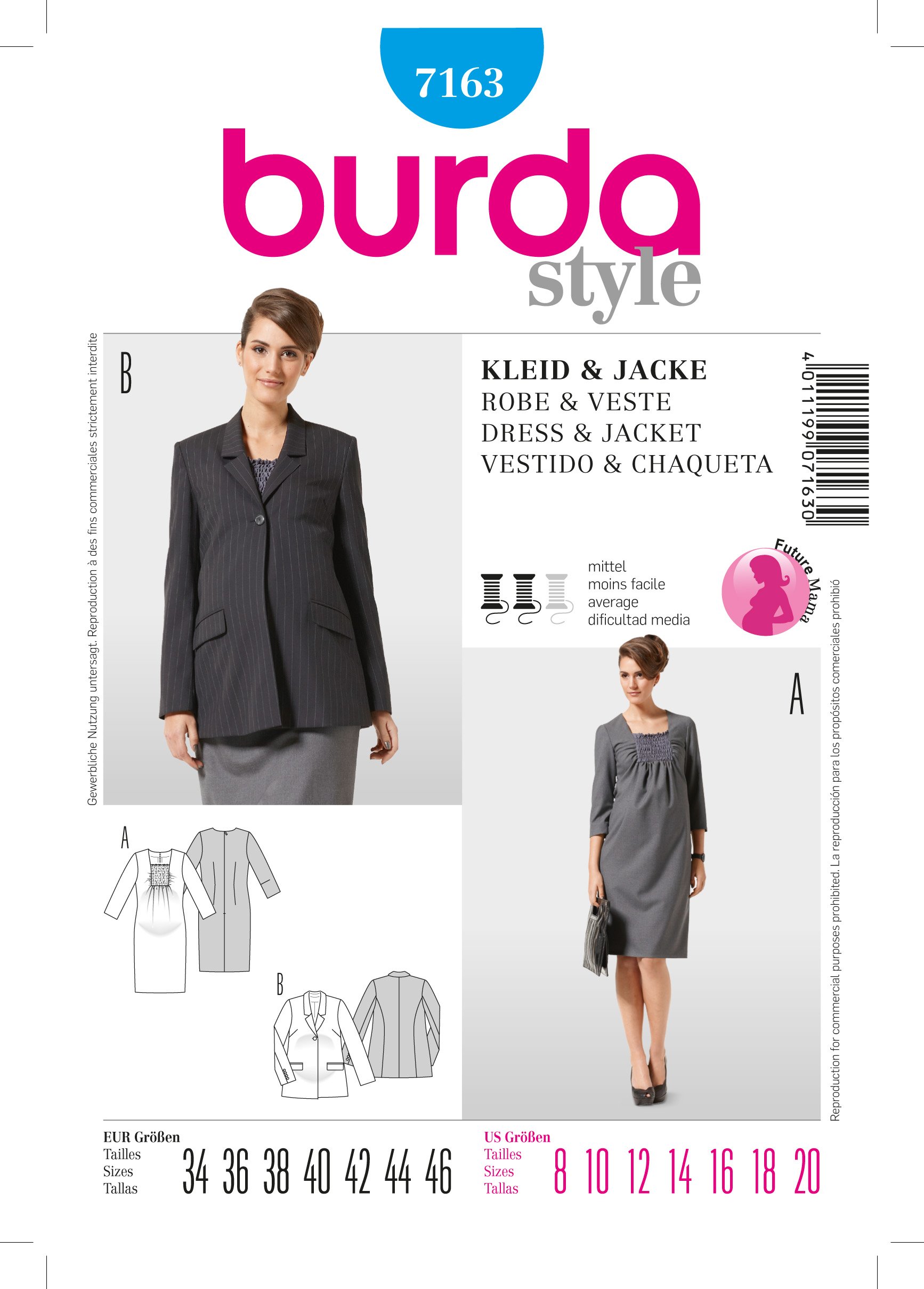 Patron Burda 7163 Robe & Veste