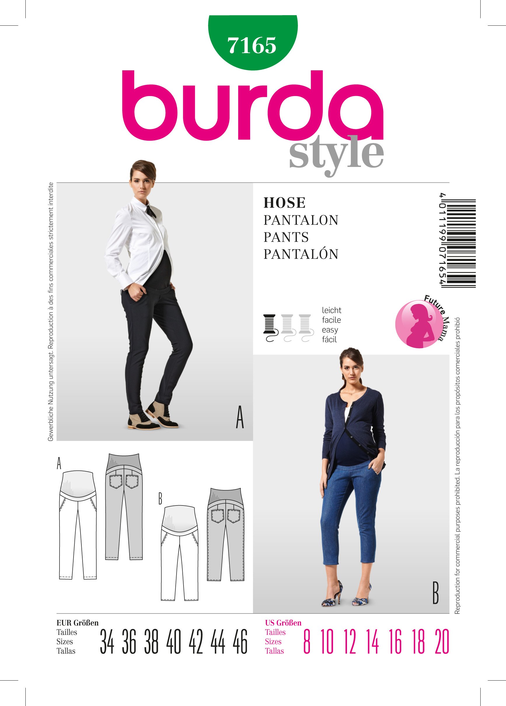 Patron Burda 7165 Pantalon