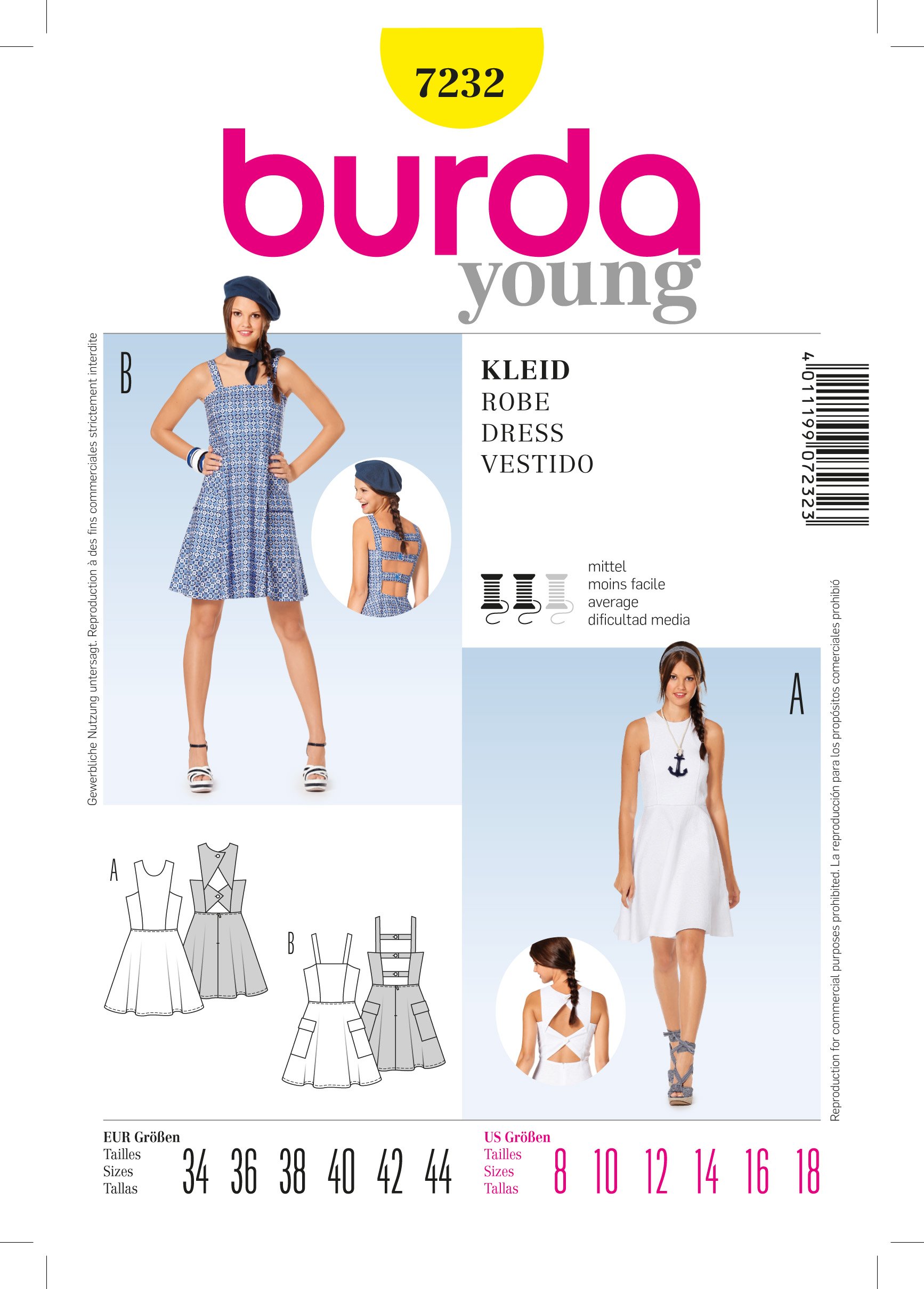 Patron Burda 7232 Robe