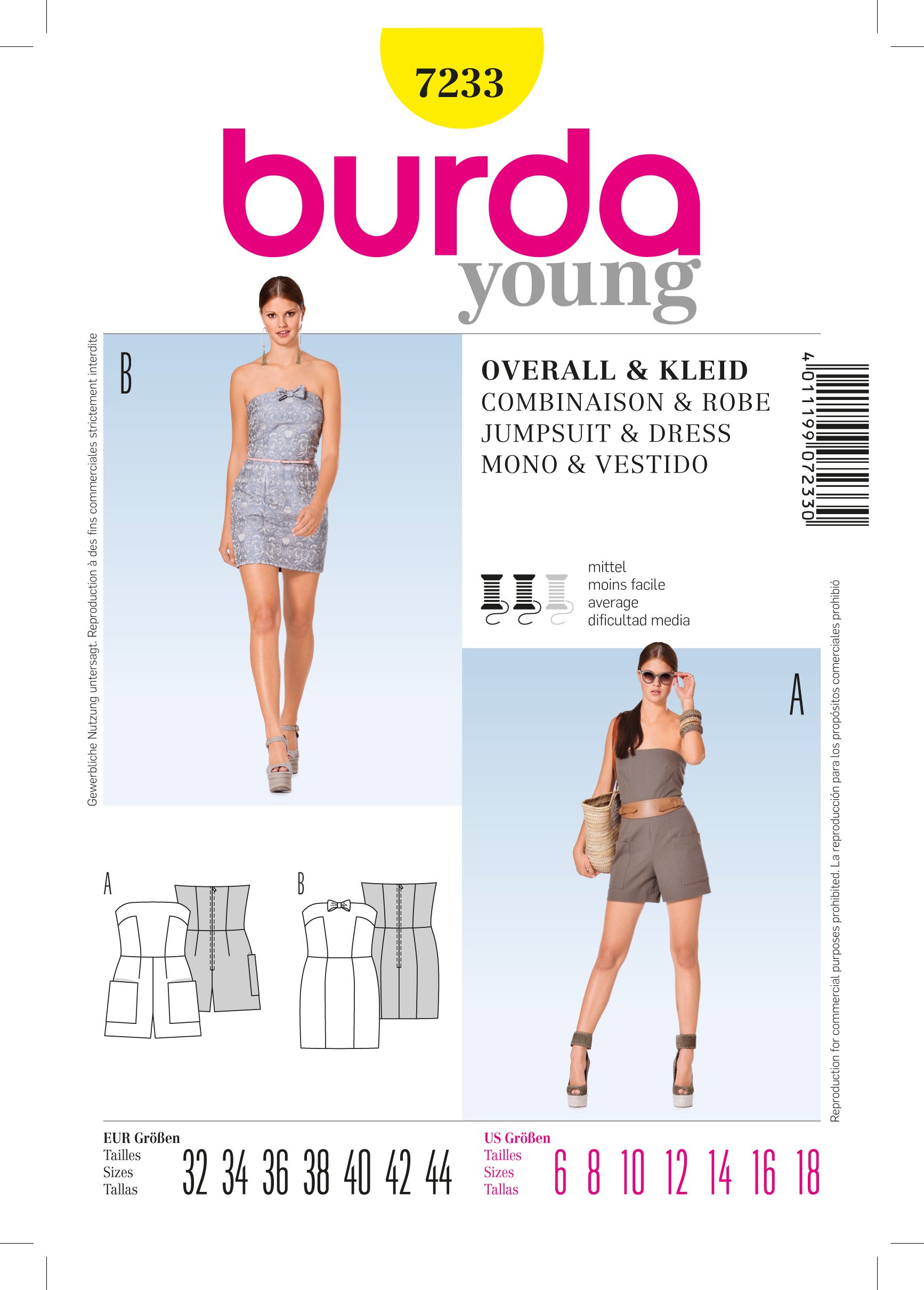 Patron Burda 7233 Combinaison et robe