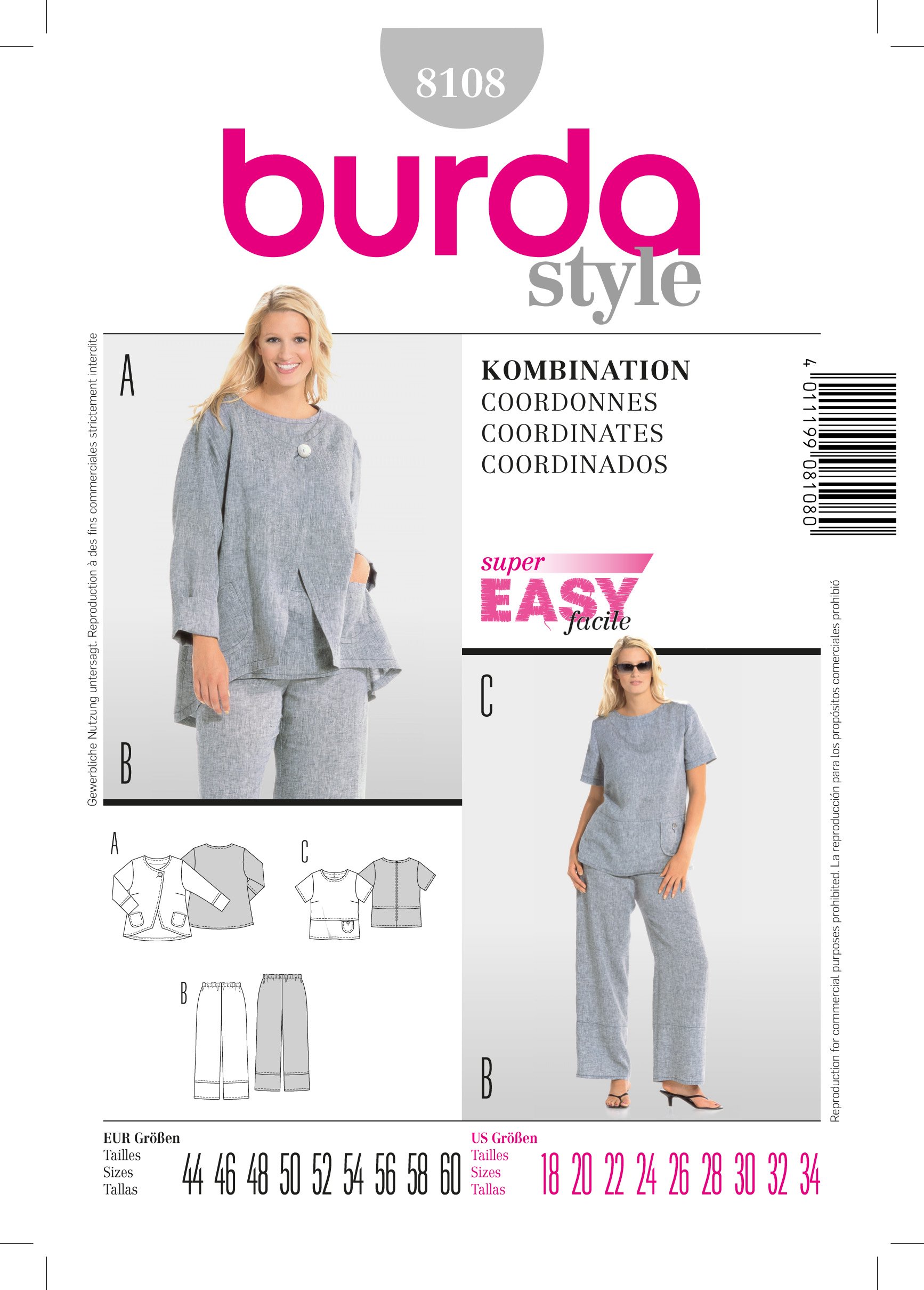 Patron Burda 8108 Ensemble