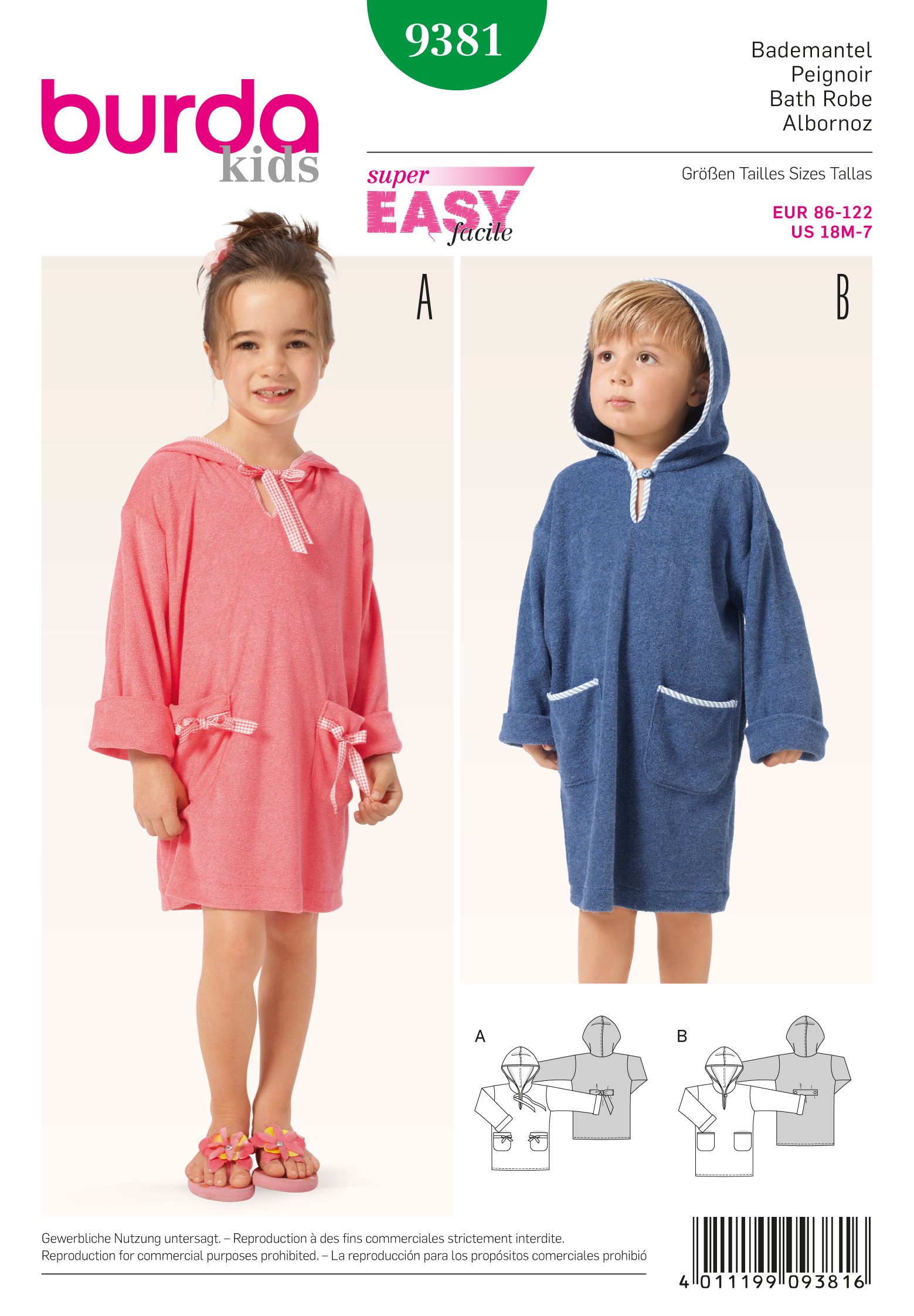Patron Burda 9381 Peignoir