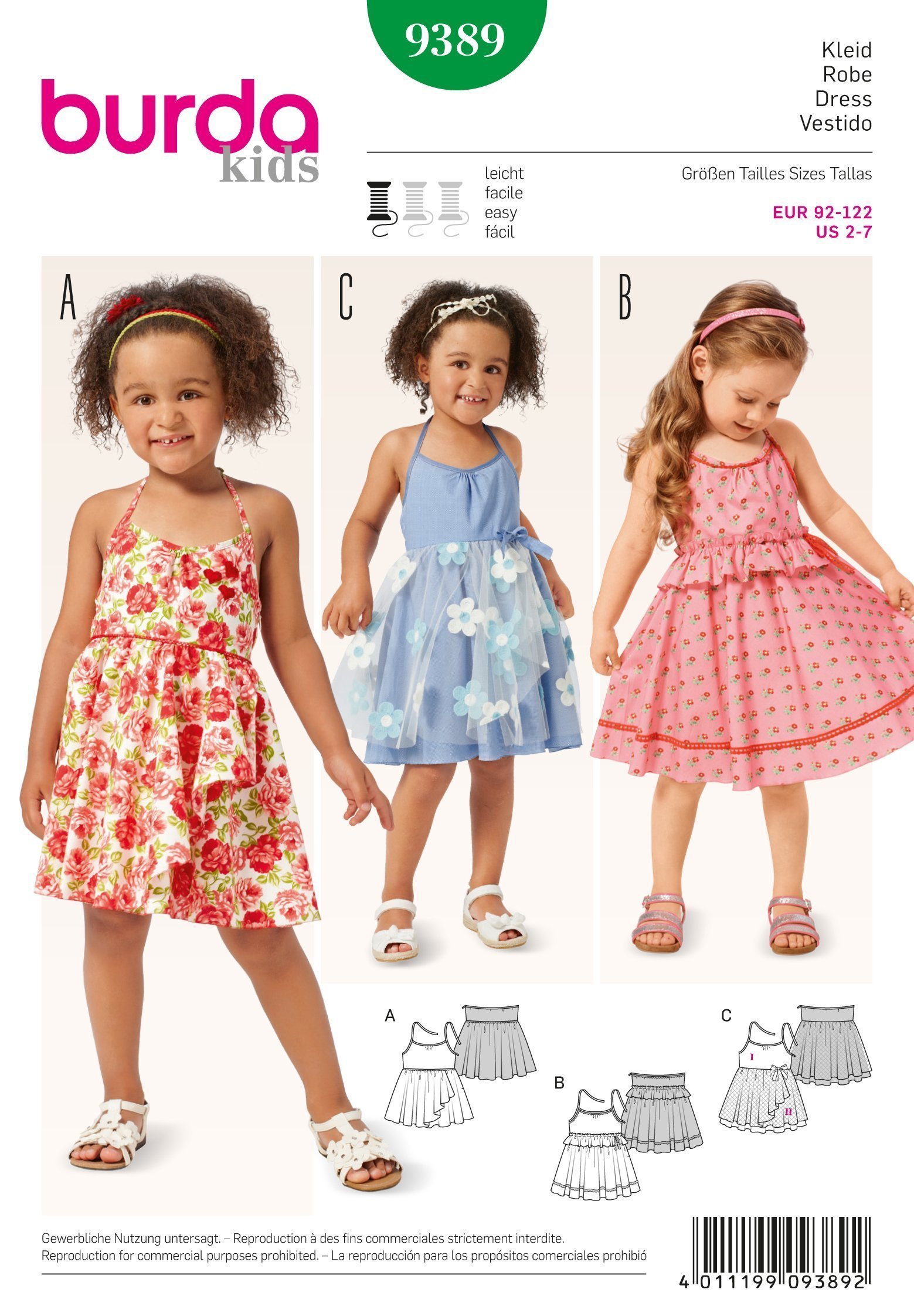 Patron Burda 9389 Robe