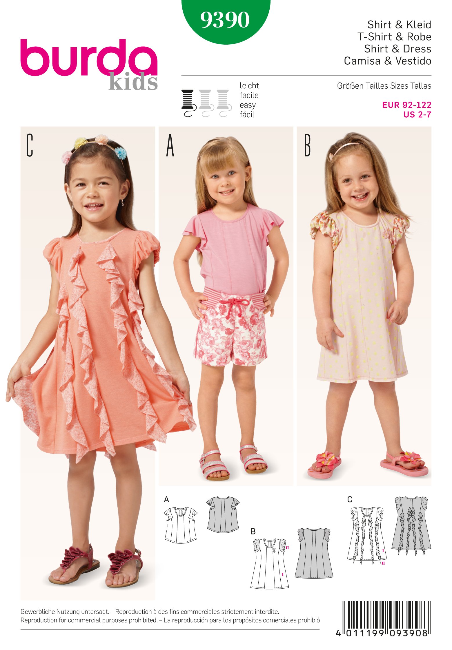 Patron Burda 9390 T-shirt et robe