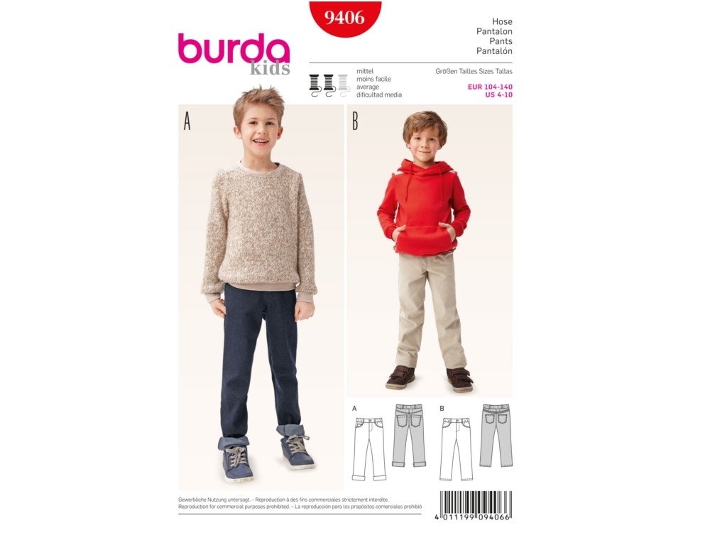 Patron Burda 9406 Pantalon