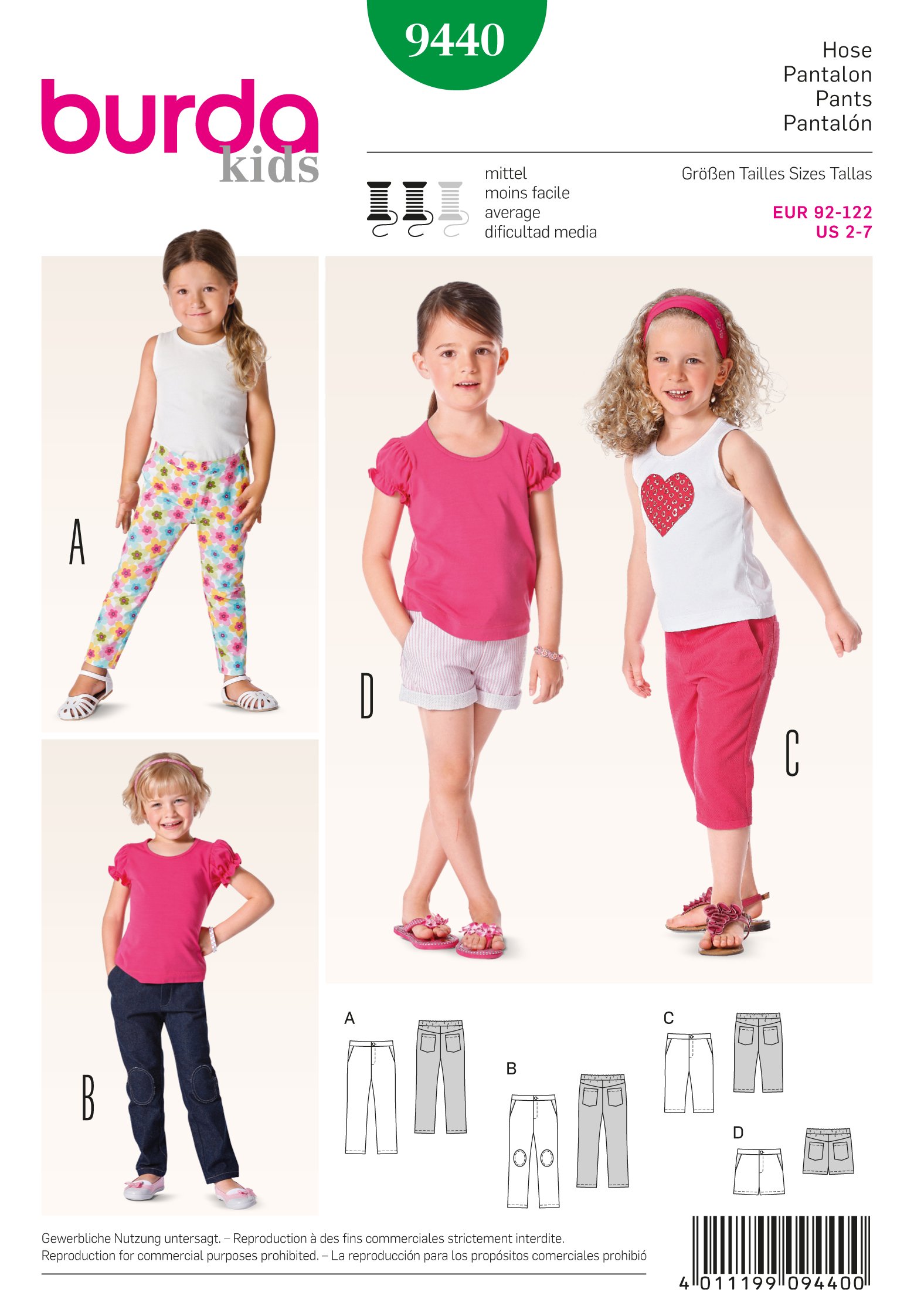 Patron Burda 9440 Pantalon