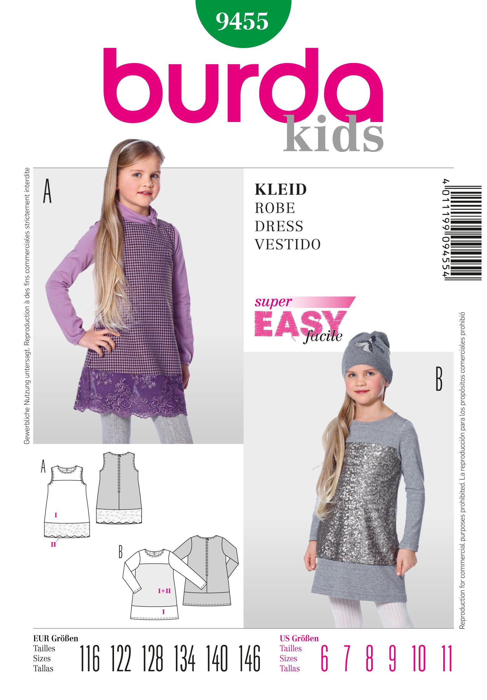 Patron Burda 9455 Robe