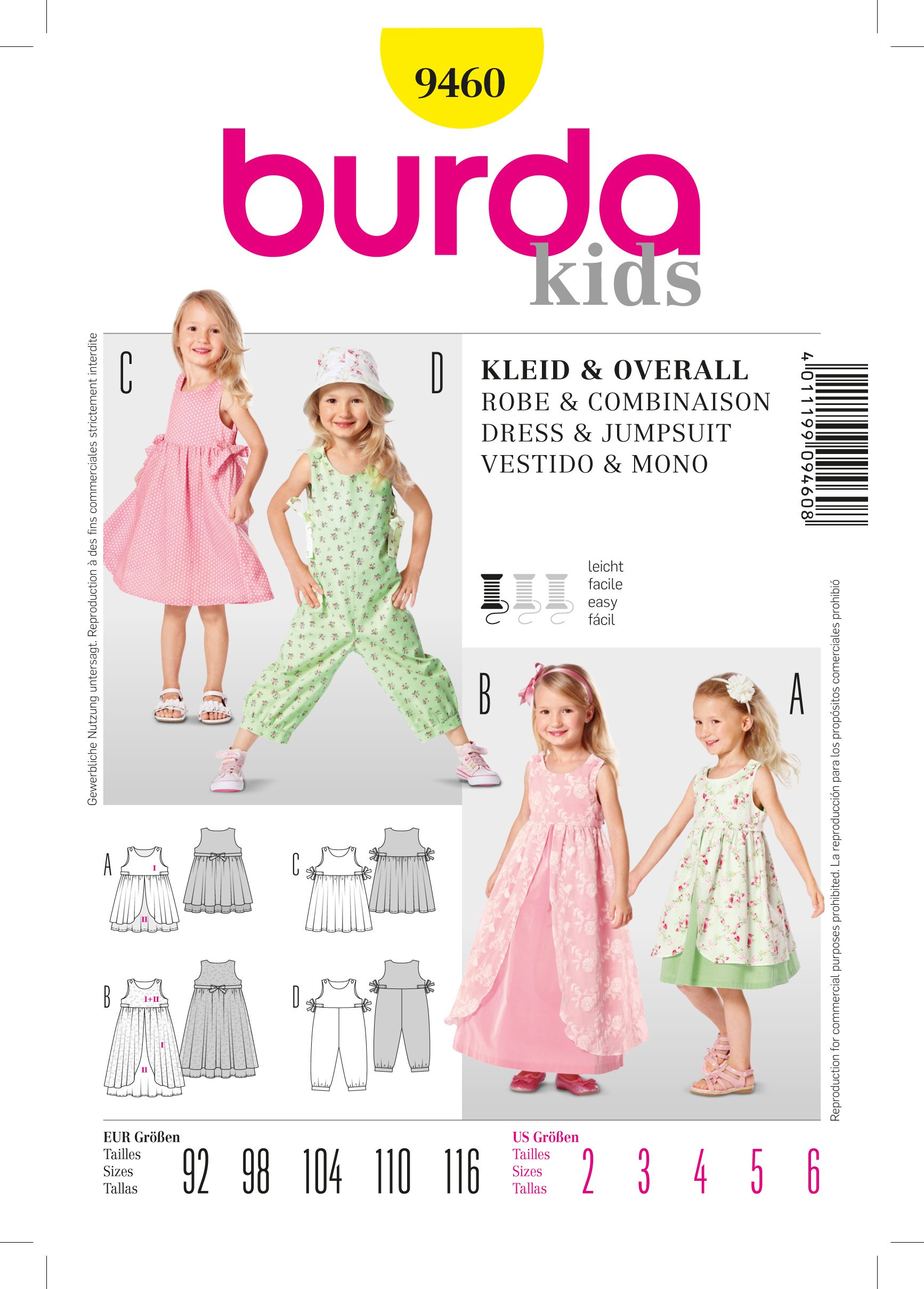 Patron Burda 9460 Robe et combinaison