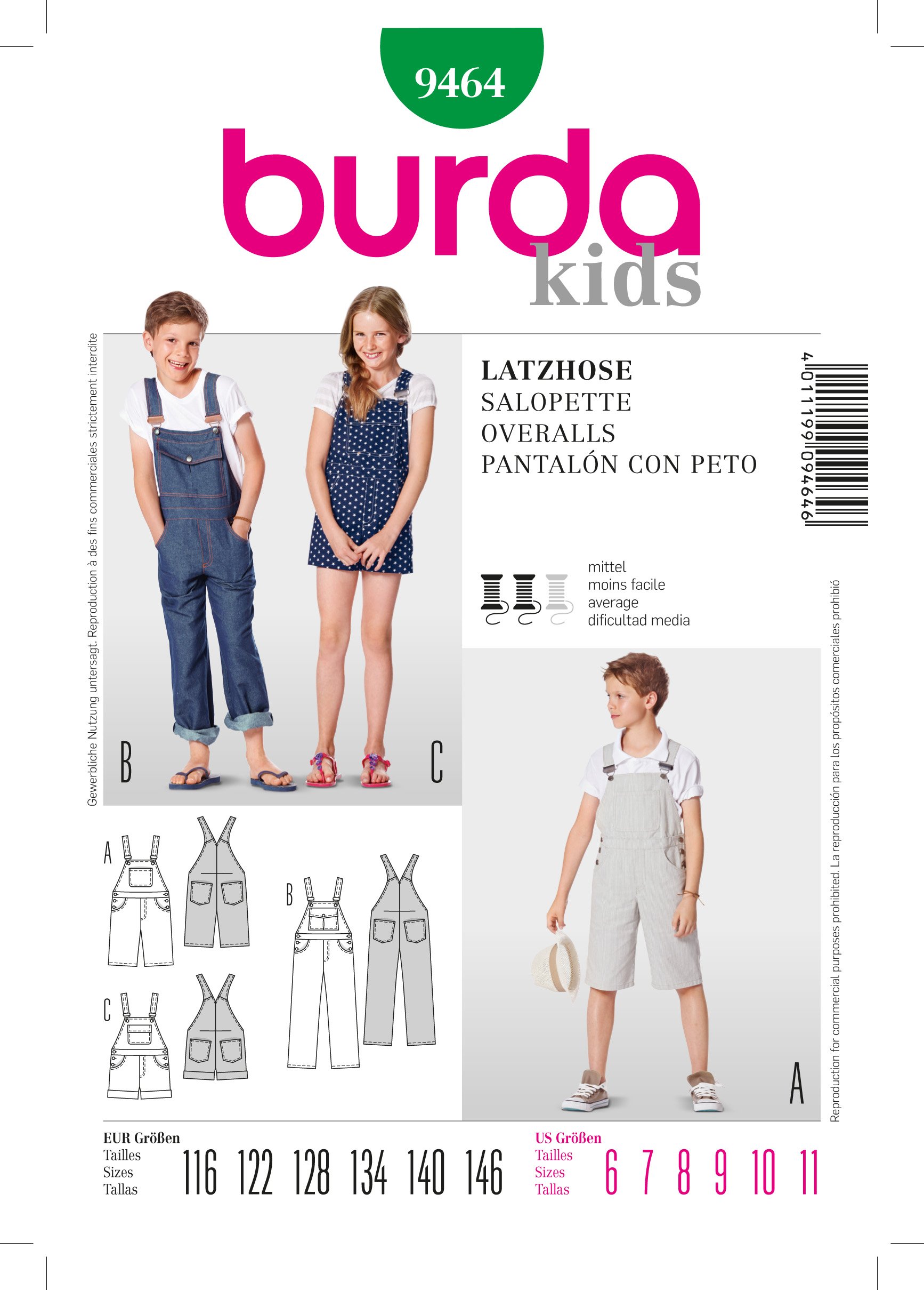 Patron Burda 9464 Salopette