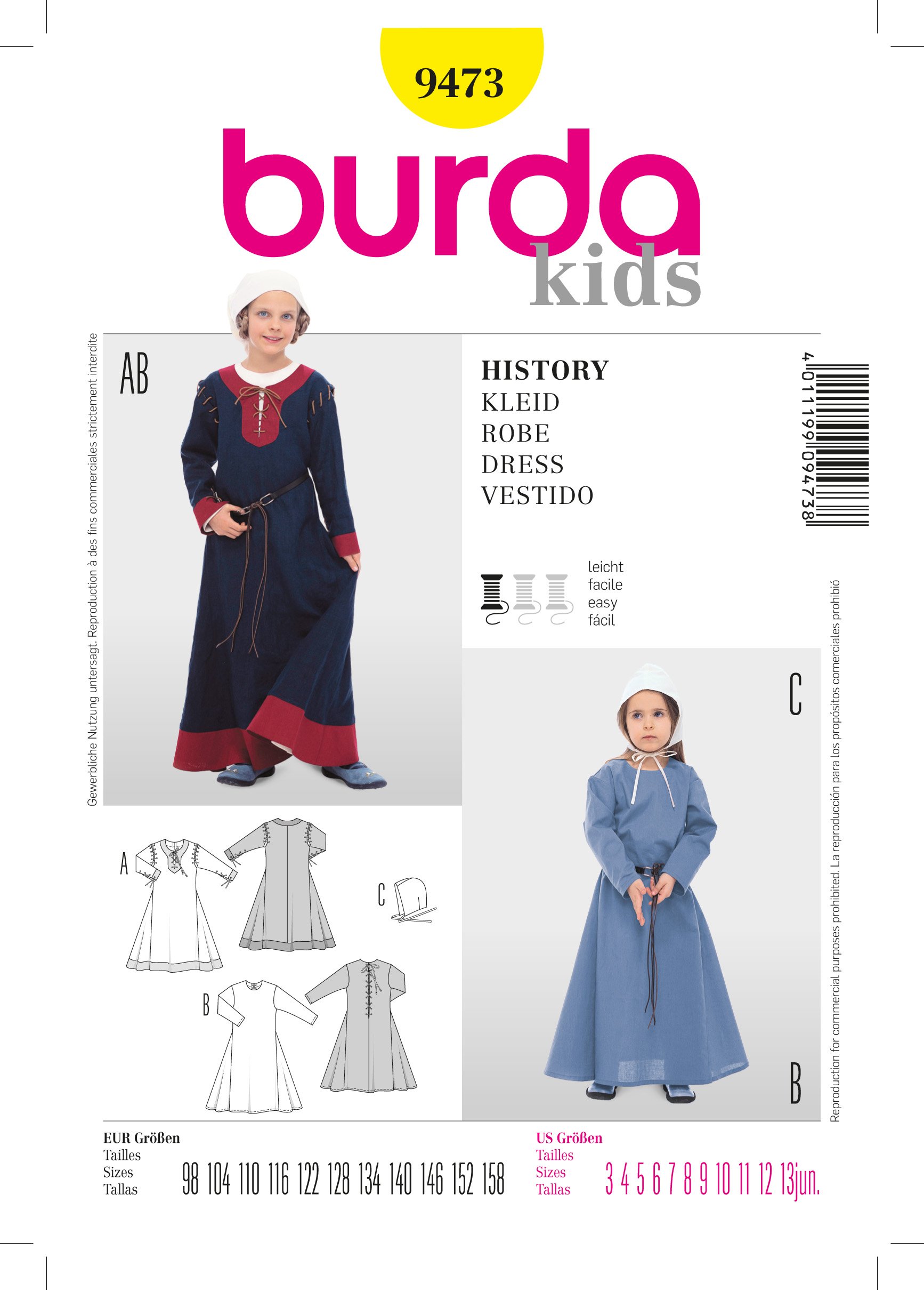 Patron Burda 9473 Robe