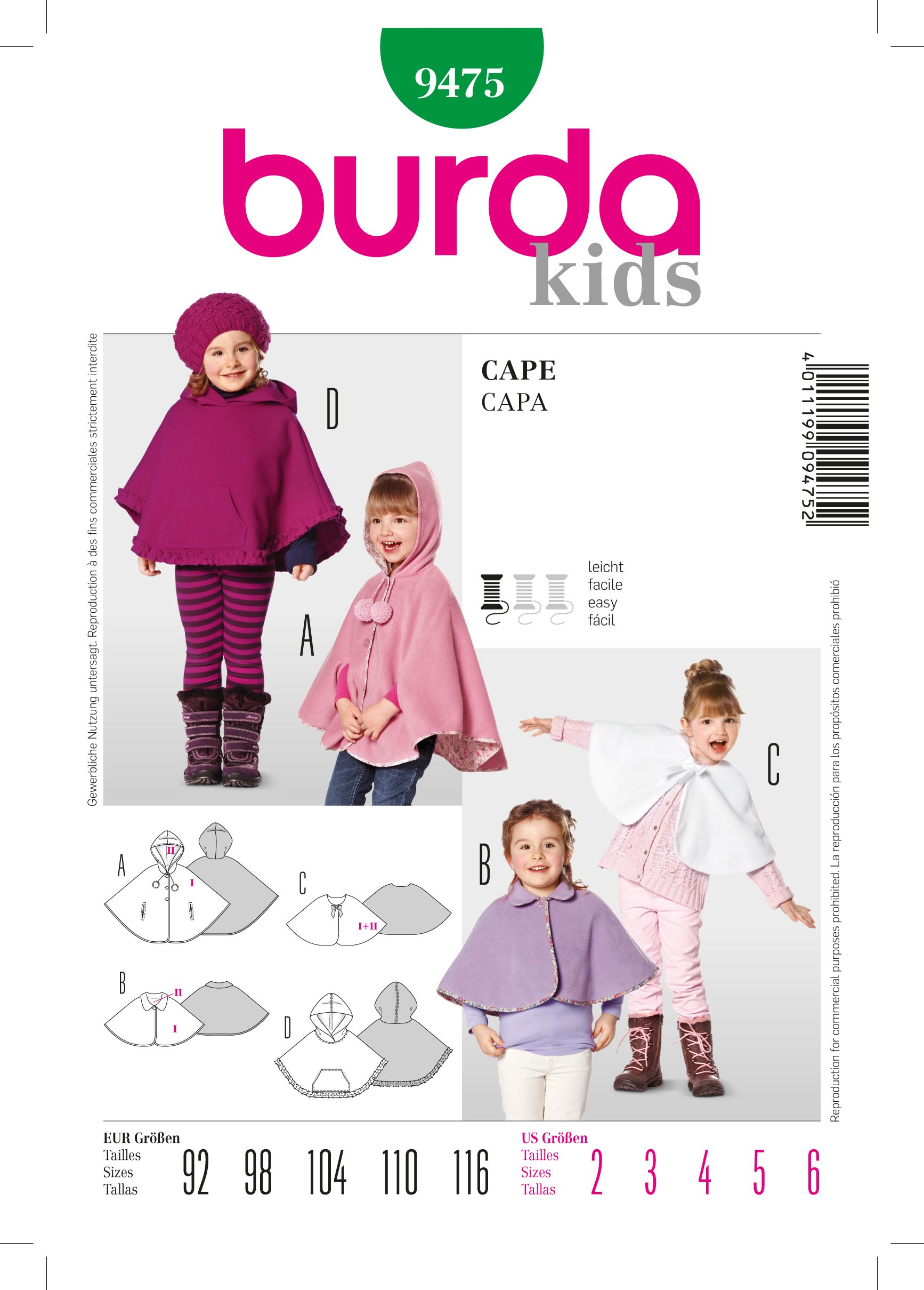 Patron Burda 9475 Cape