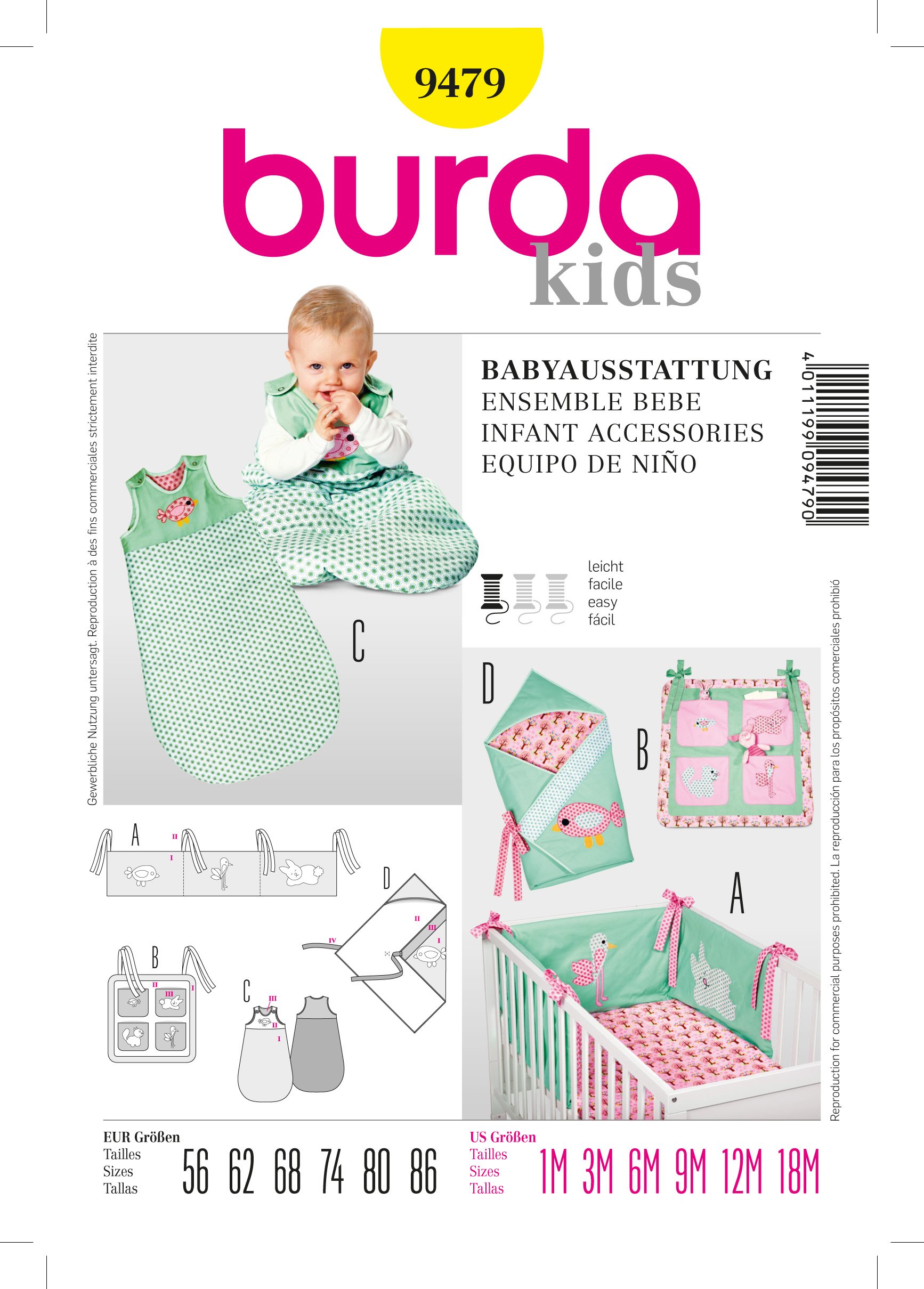 Patron Burda 9479 Ensemble bébé