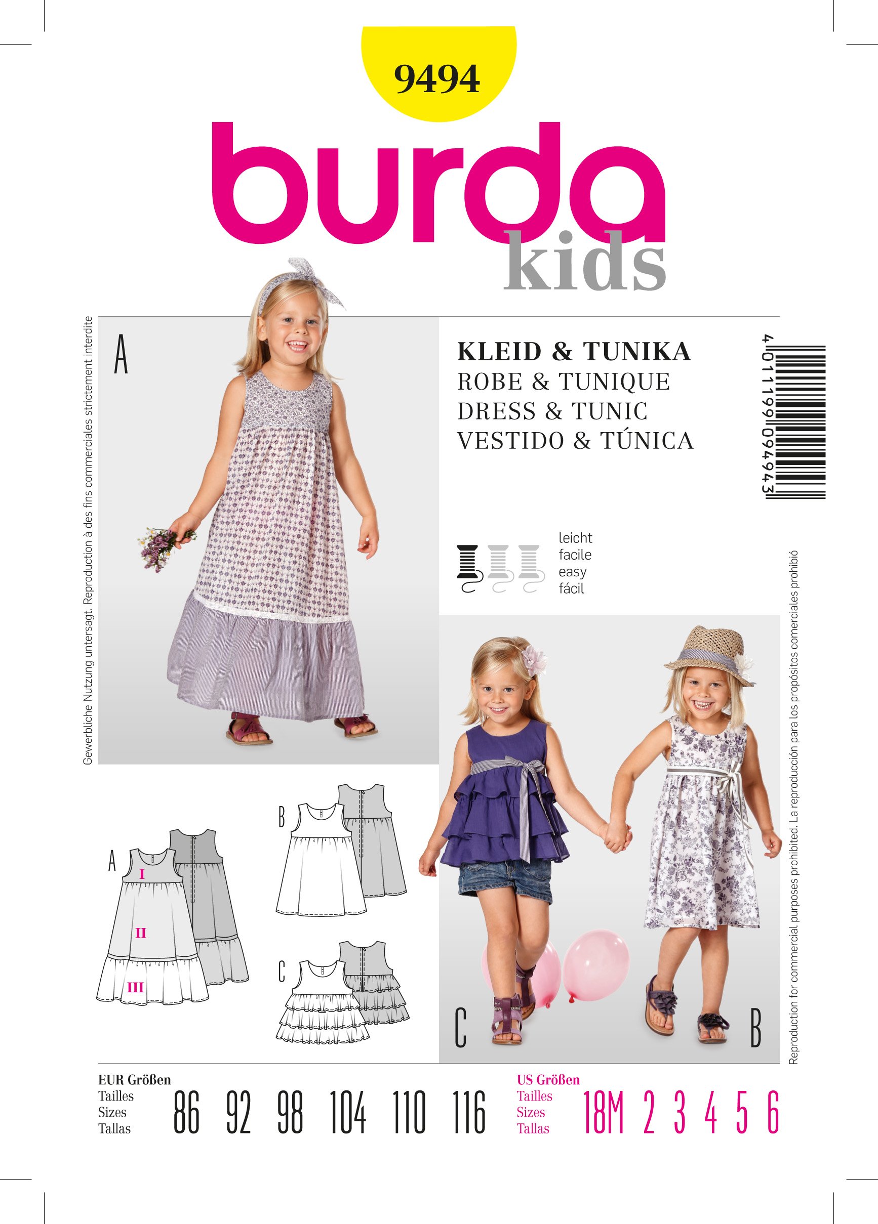 Patron Burda 9494 Robe et tunique