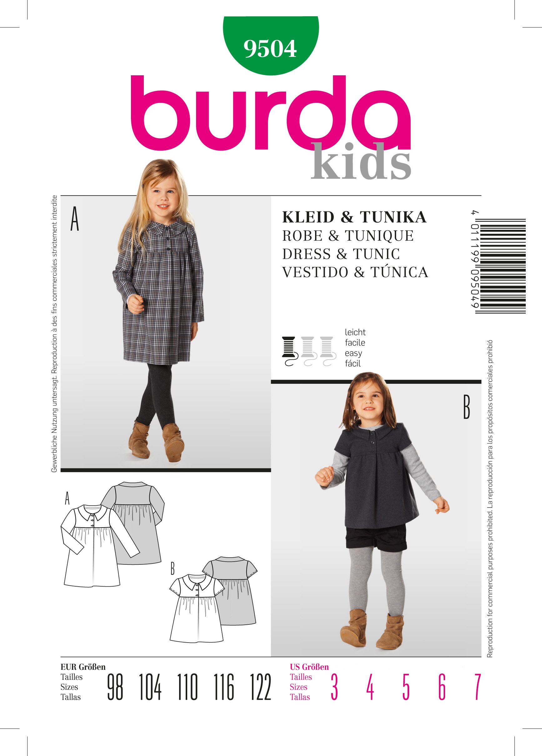 Patron Burda 9504 Robe et tunique