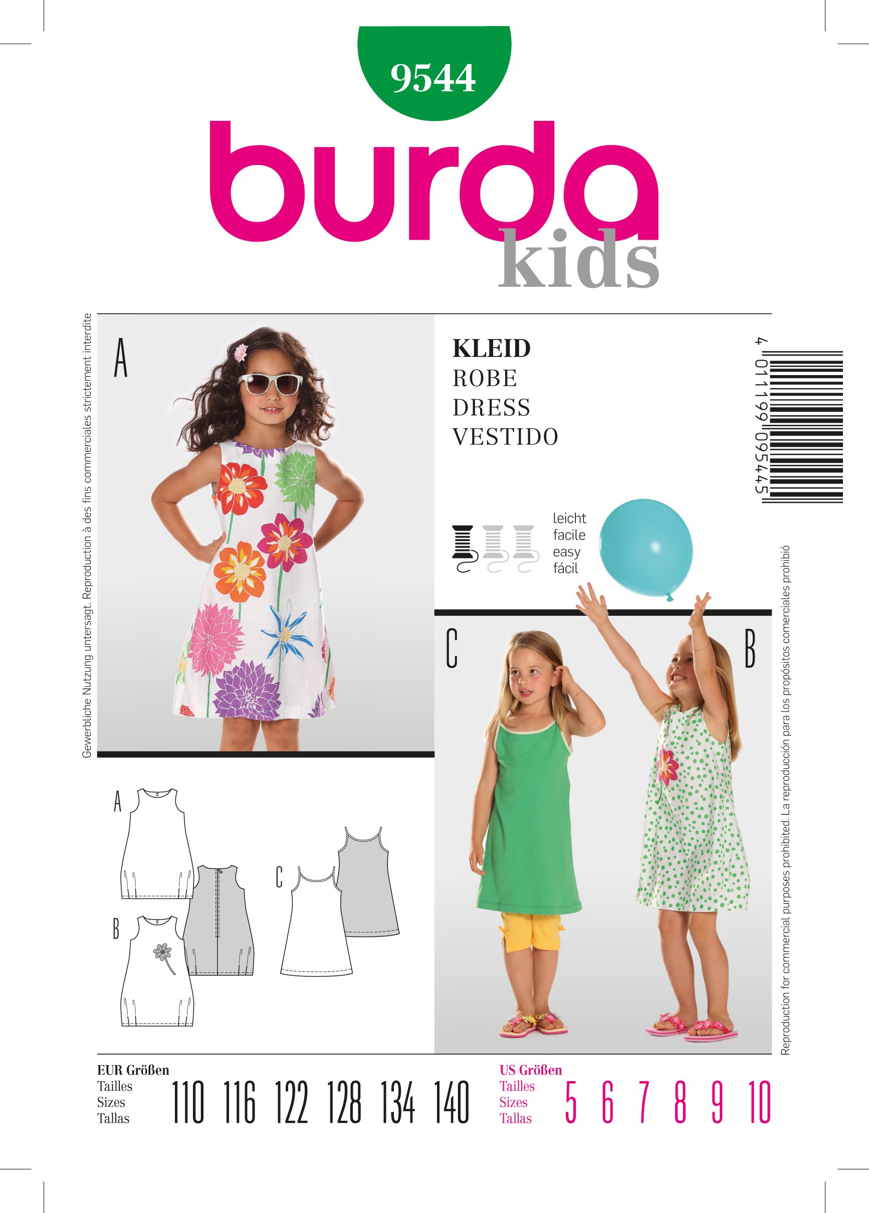 Patron Burda 9544 Robe