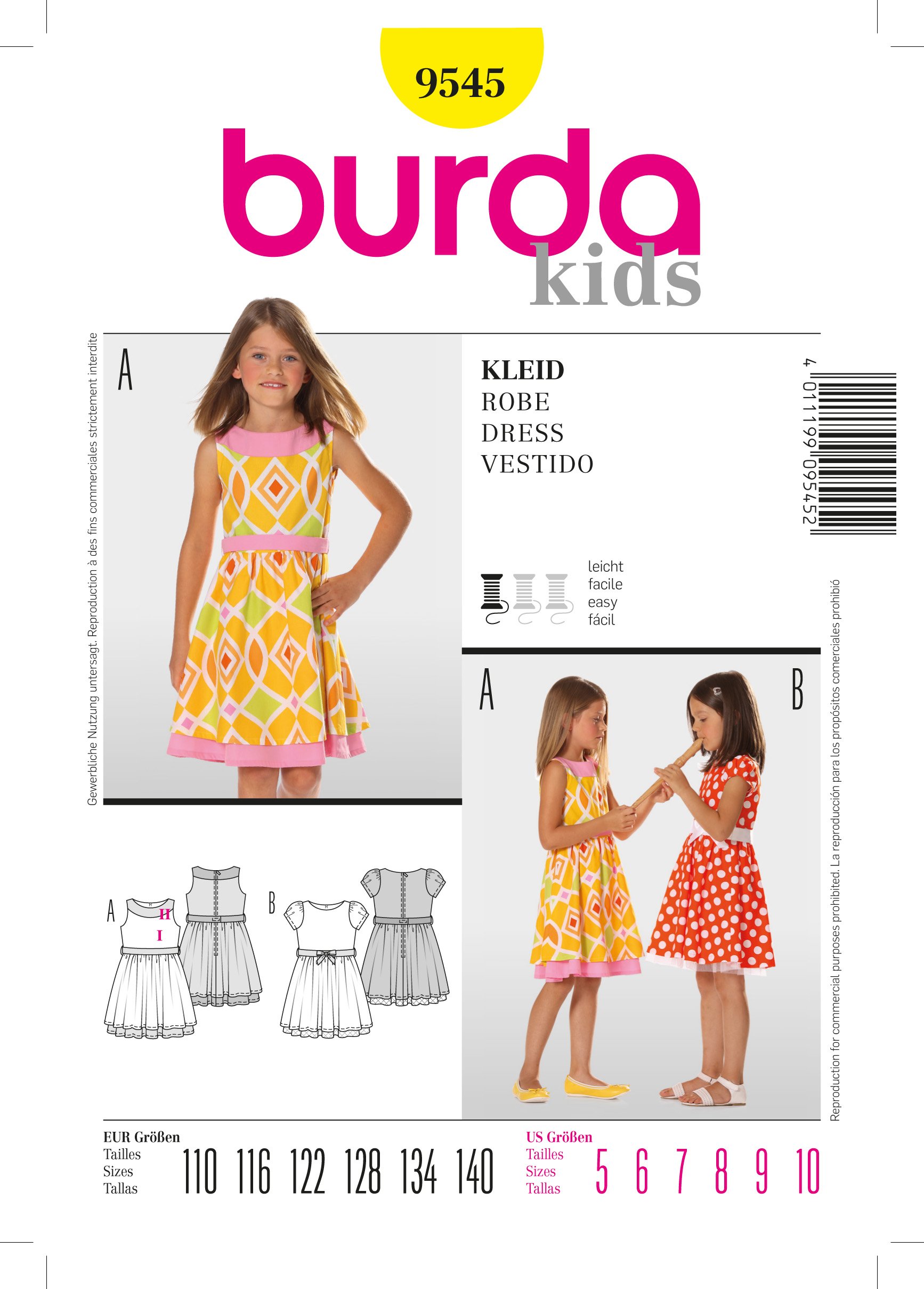 Patron Burda 9545 Robe