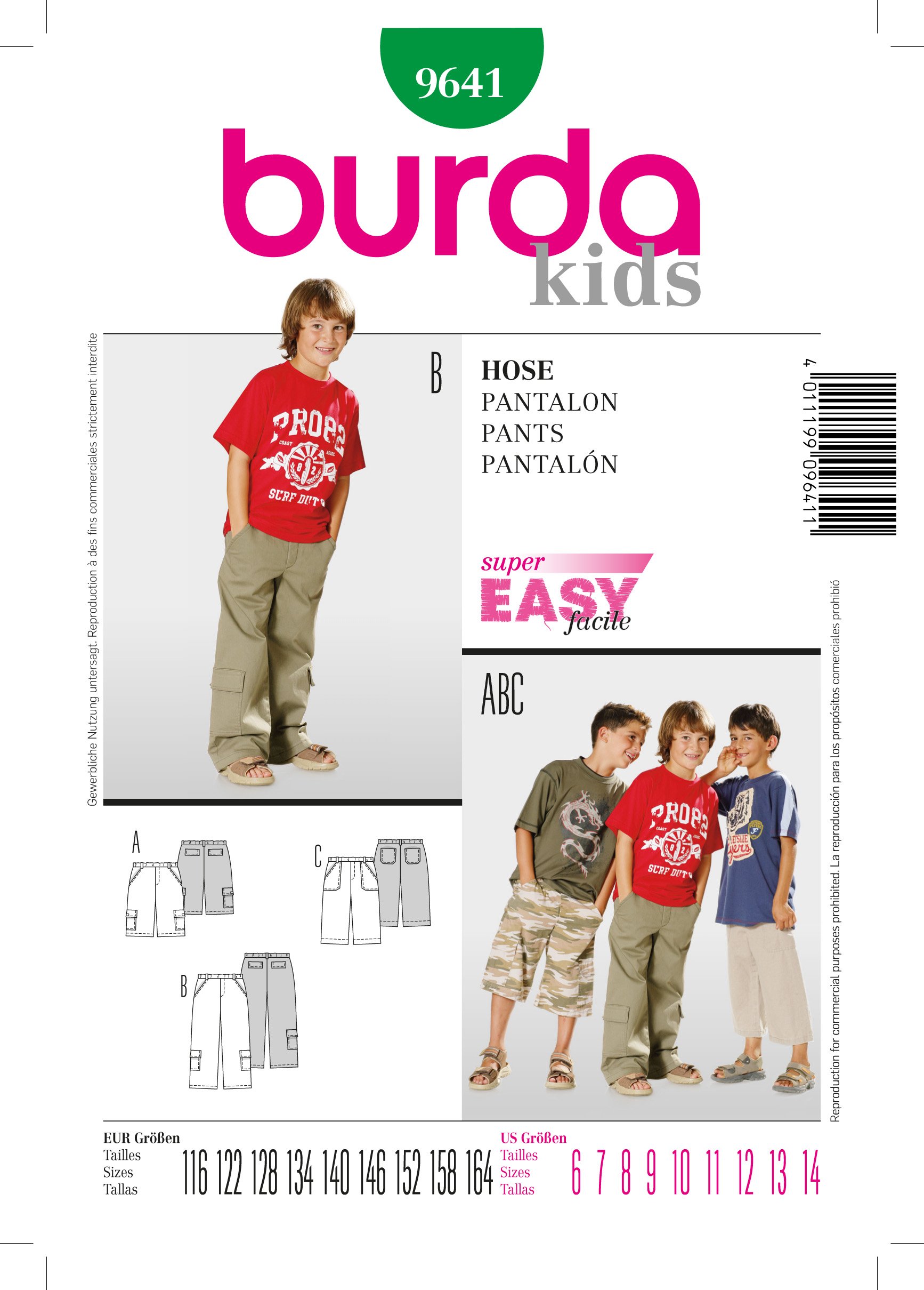 Patron Burda 9641 Pantalon
